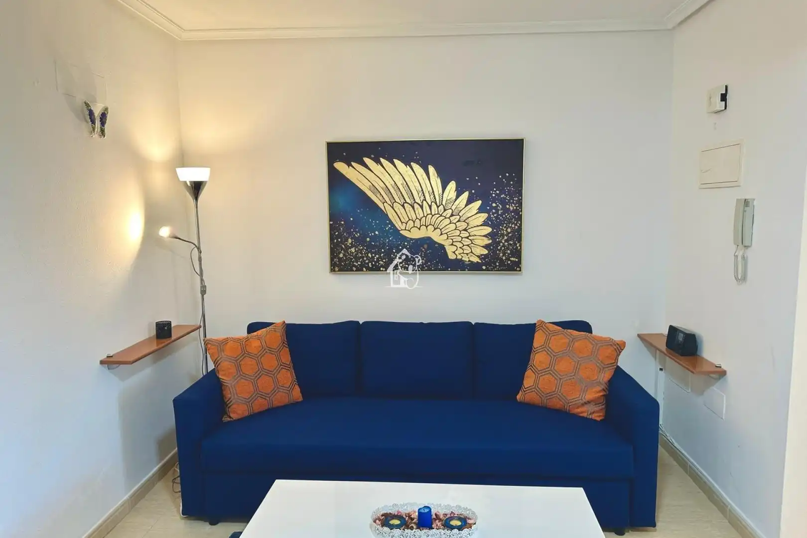 Sala de estar de Apartamento de alquiler en Daya Nueva con Aire acondicionado, Terraza y Piscina