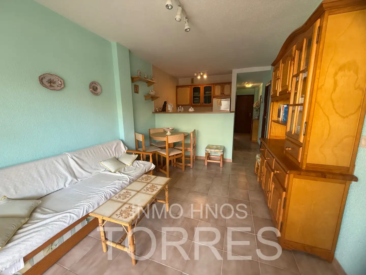 Sala d'estar de Apartament en venda en Peñíscola / Peníscola amb Aire condicionat, Terrassa i Piscina comunitària