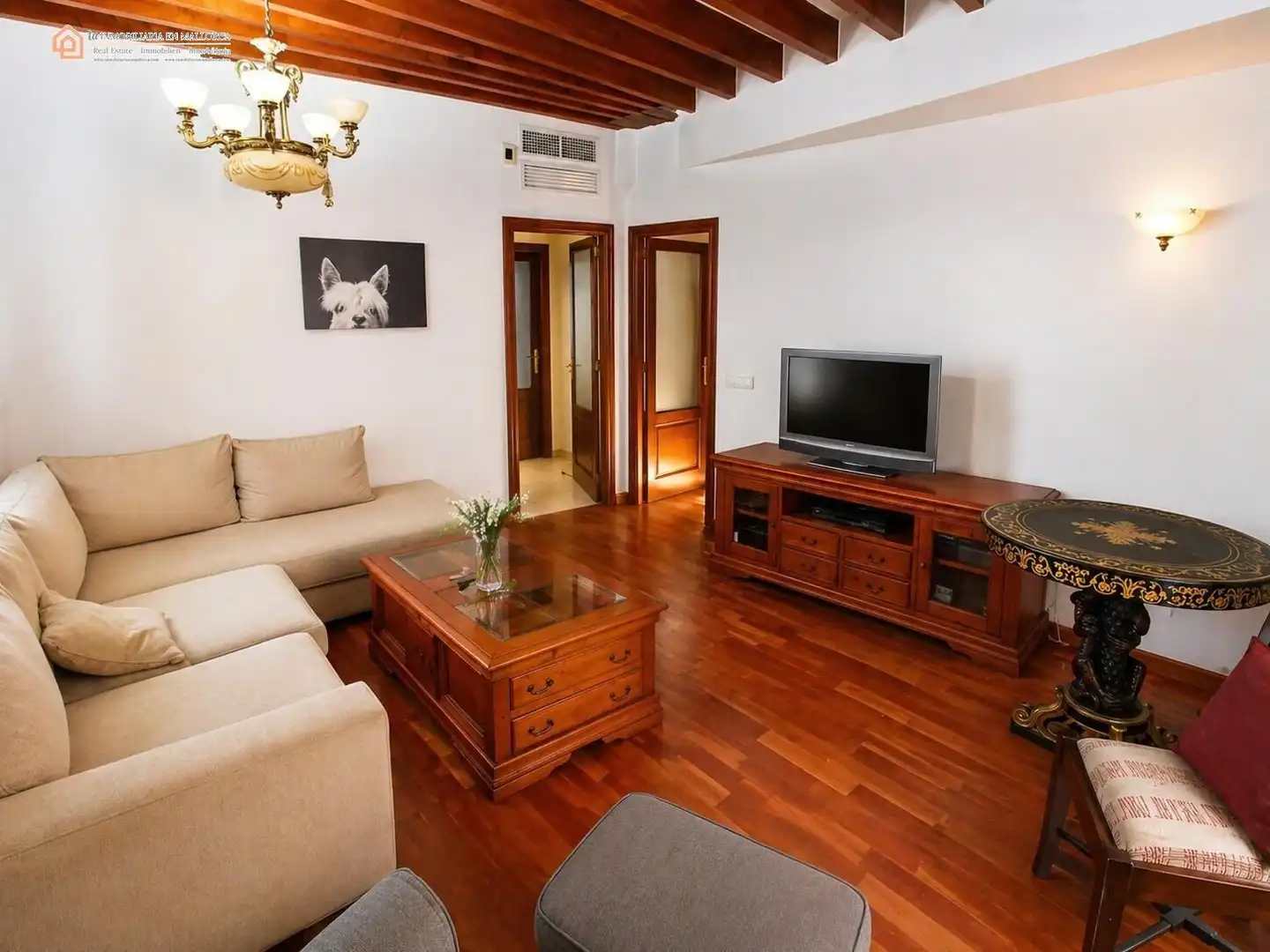 Wohnzimmer von Wohnung zum Verkauf in  Palma de Mallorca mit Heizung, Parkett und Terrasse