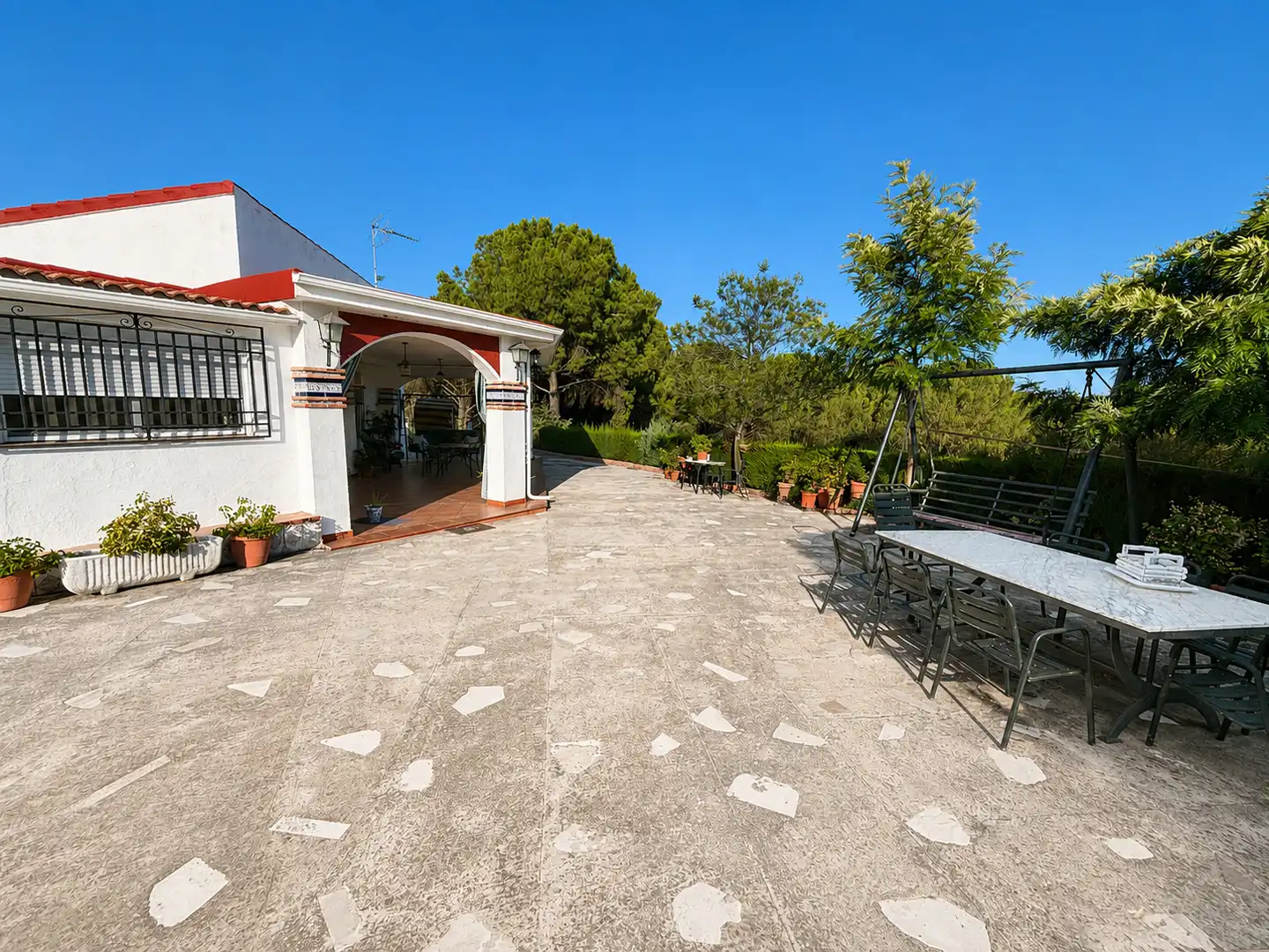 Terraza de Finca rústica en venta en Andújar con Aire acondicionado, Jardín privado y Piscina