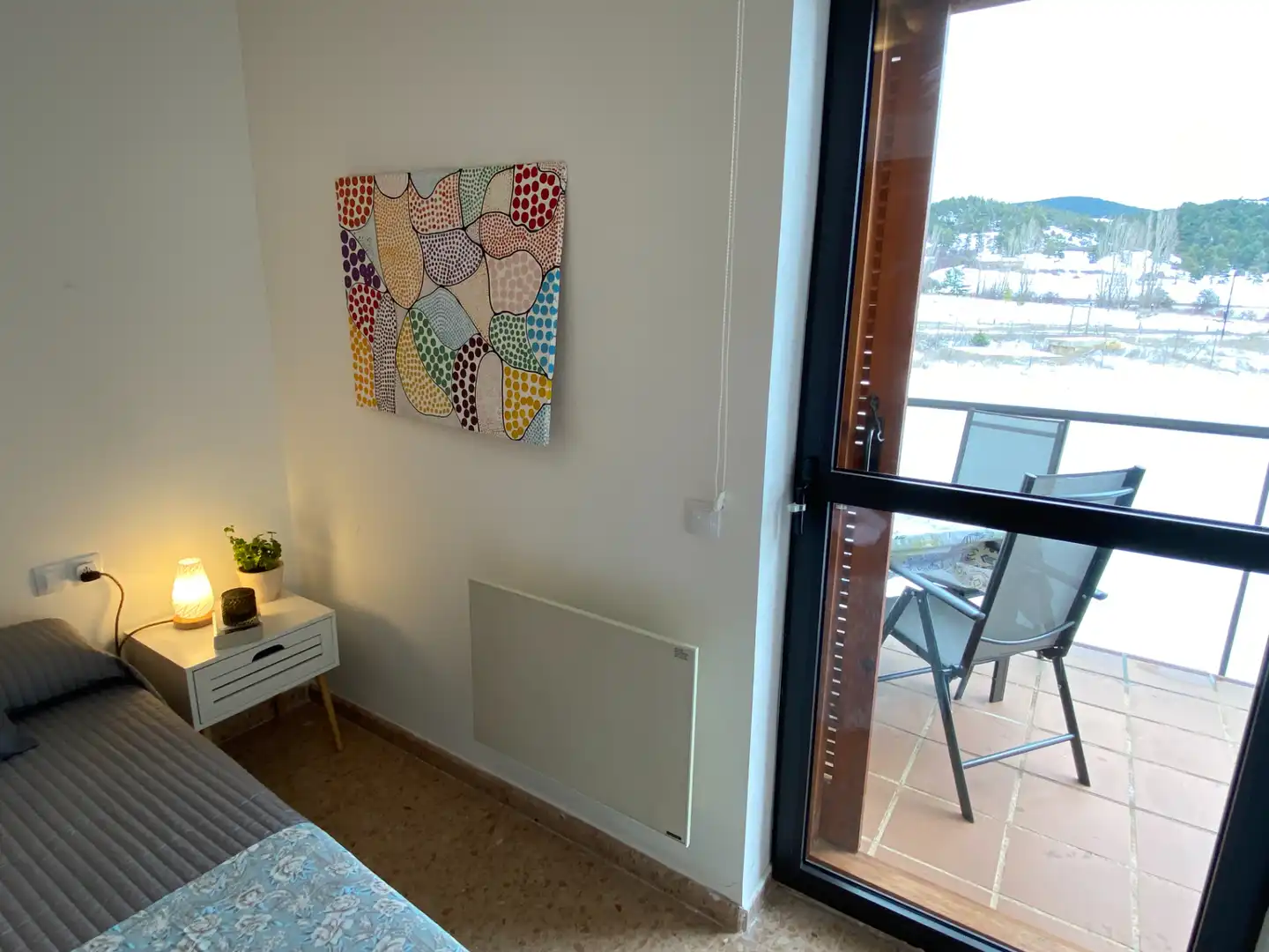 Terraza de Apartamento de alquiler en Alcalá de la Selva con Calefacción, Terraza y Amueblado