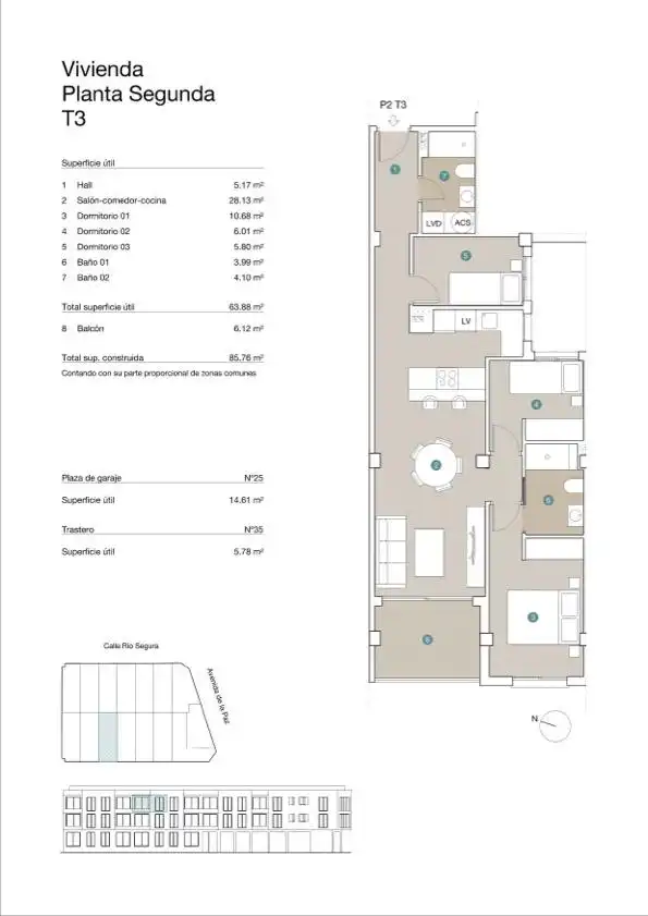 Piso en venta en Jacarilla con Terraza, Piscina y Piscina comunitaria
