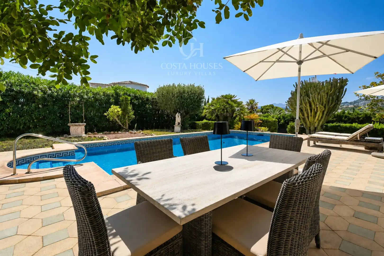 Terrassa de Casa o xalet en venda en Moraira amb Aire condicionat, Calefacció i Jardí privat