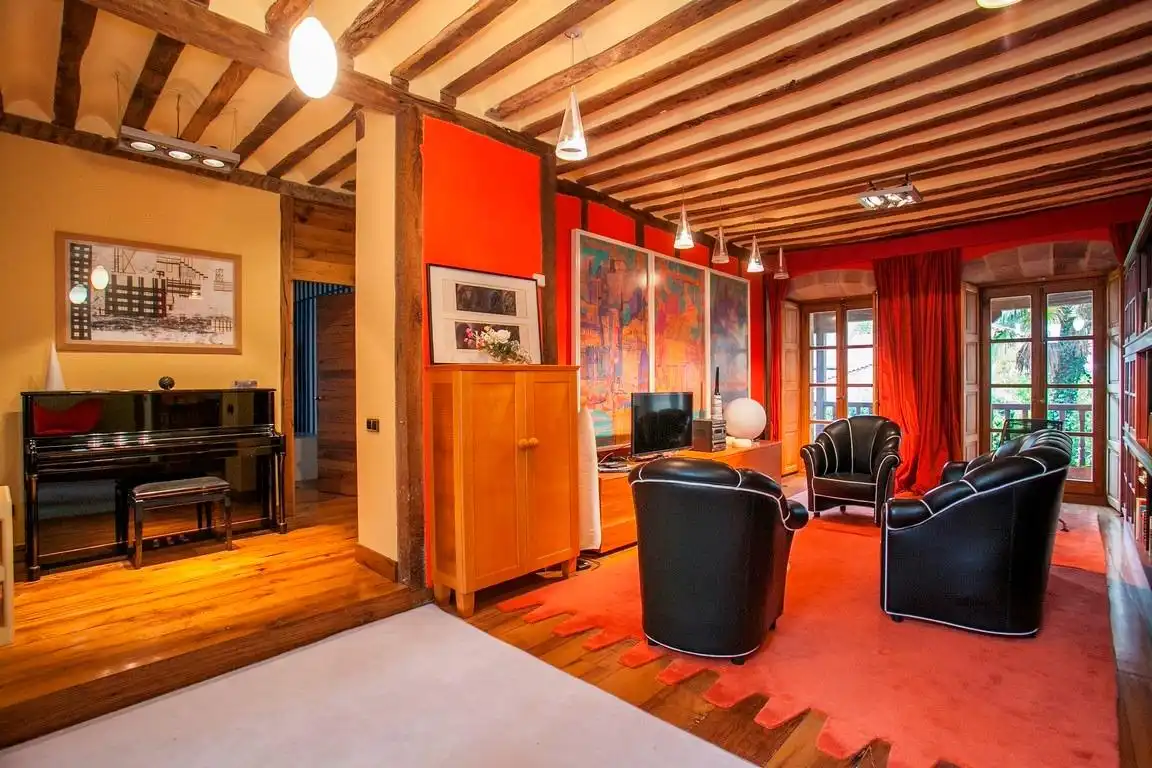 Sala de estar de Casa o chalet en venta en Mazcuerras con Jardín privado y Piscina