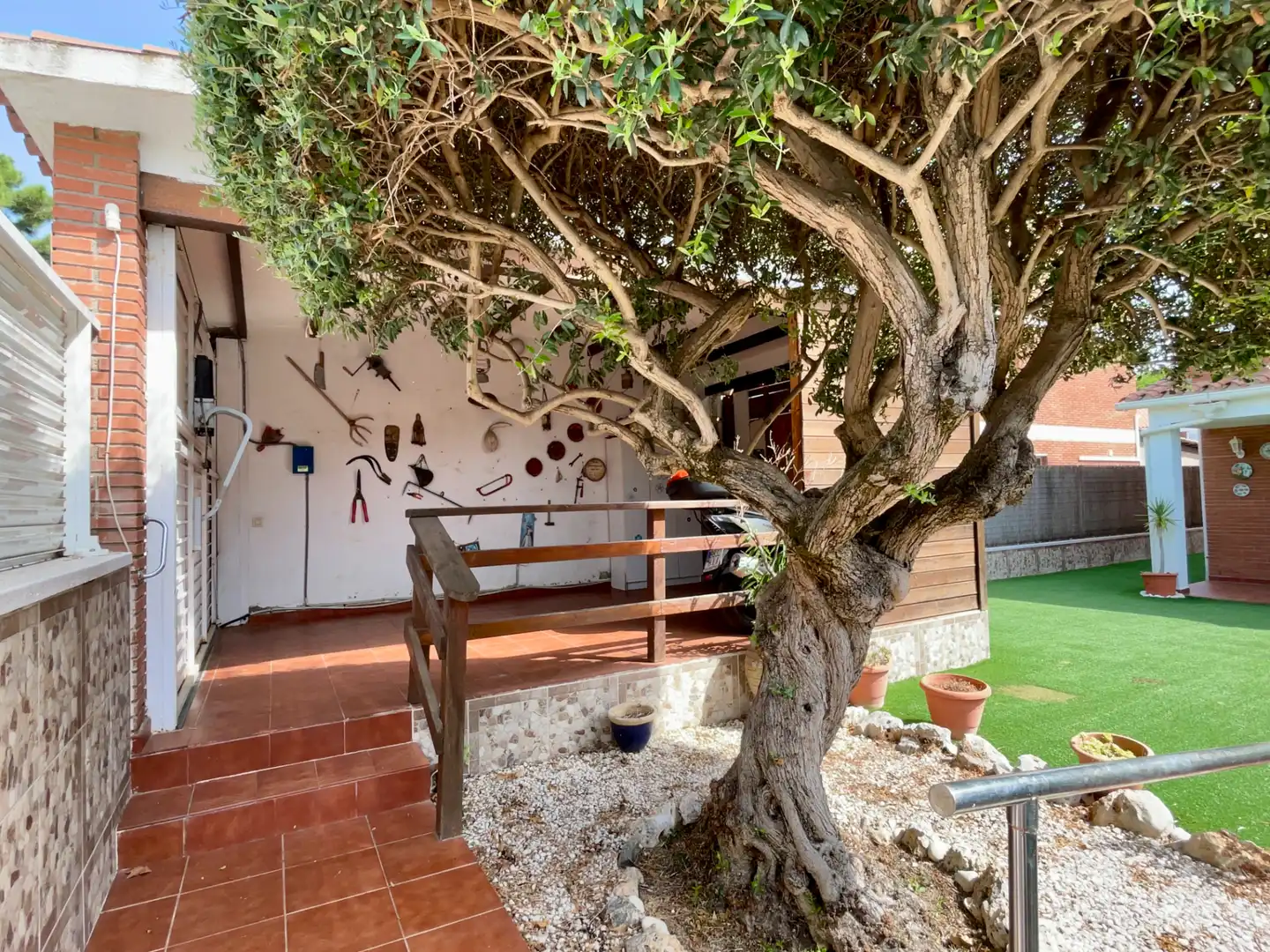 Garten von Einfamilien-Reihenhaus zum Verkauf in Sant Vicenç de Montalt mit Klimaanlage, Heizung und Privatgarten