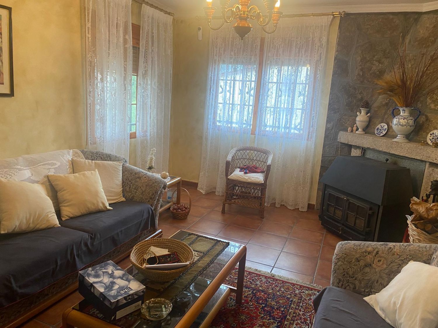 Sala d'estar de Casa adosada en venda en Santa María del Tiétar amb Jardí privat