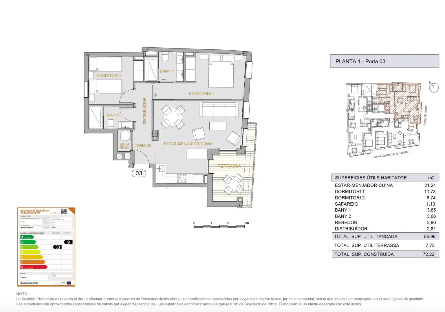 Piso con terraza en venta en CL DEL CASTELL D LA TRINITAT, imagen 48