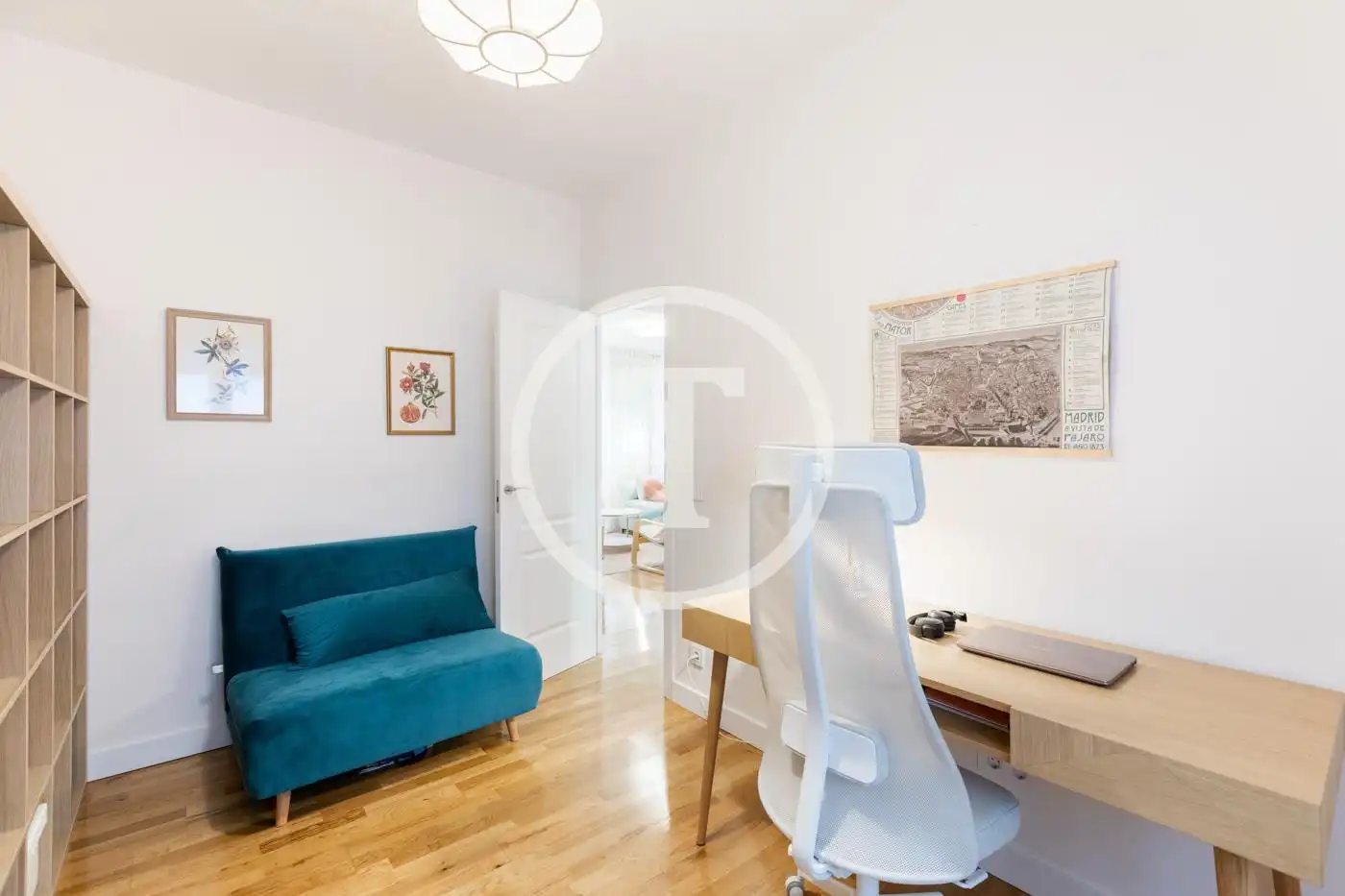 Schlafzimmer von Wohnung zur Miete in Madrid mit Klimaanlage, Heizung und Möbliert