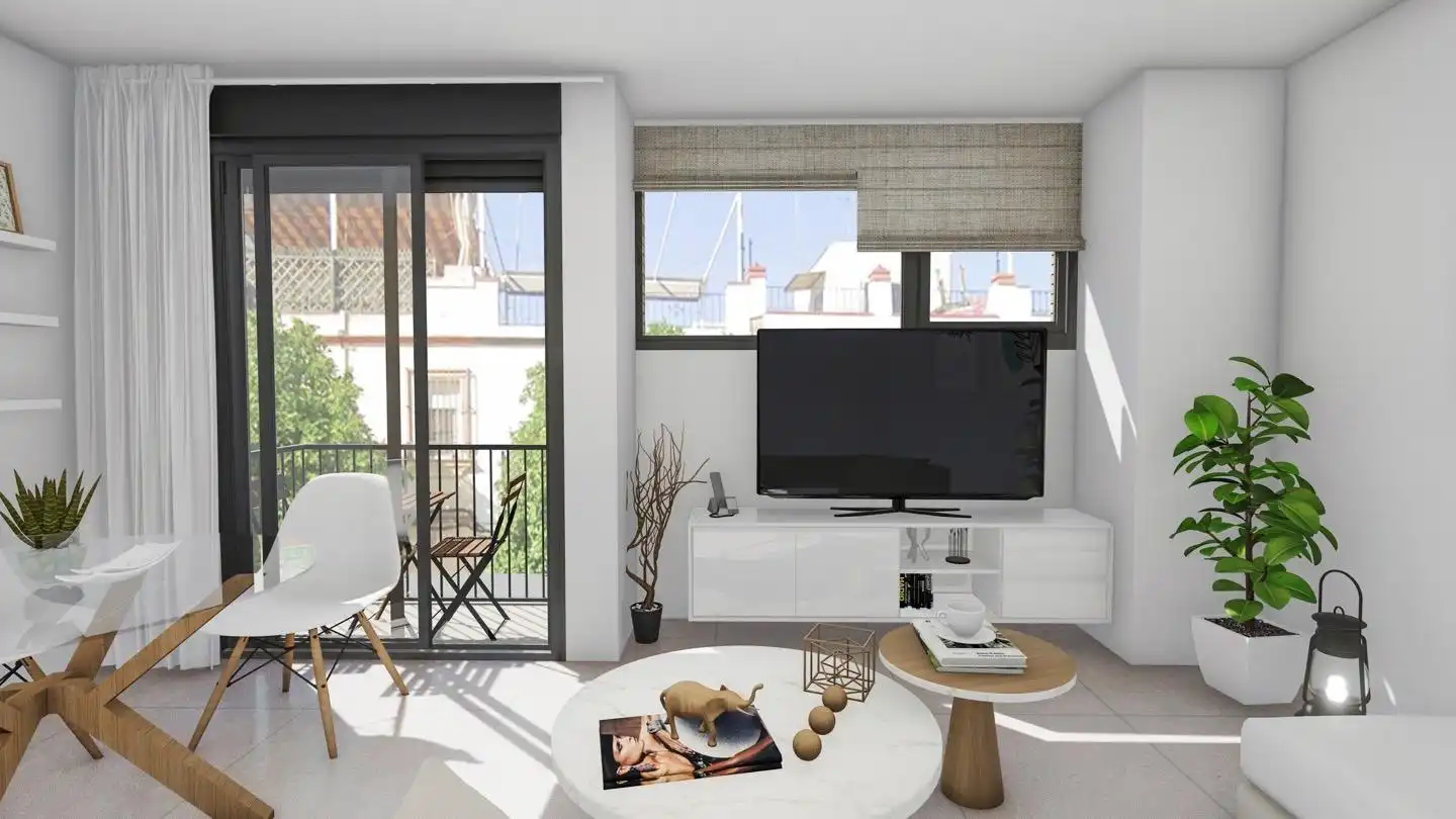 Living room of Flat for sale in Sevilla  with Air Conditioner, Heating and Balcony