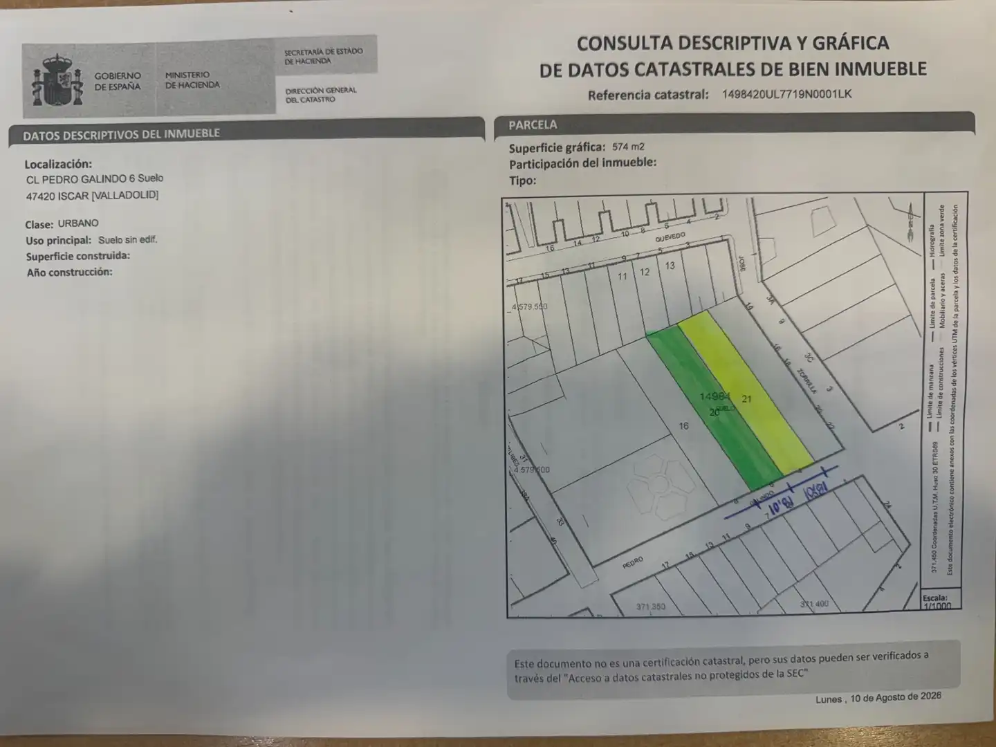 Residencial en venta en Íscar, Valladolid