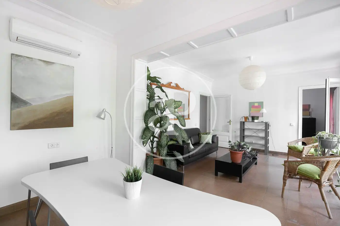 Wohnzimmer von Wohnung zum Verkauf in Barcelona mit Klimaanlage, Heizung und Terrasse