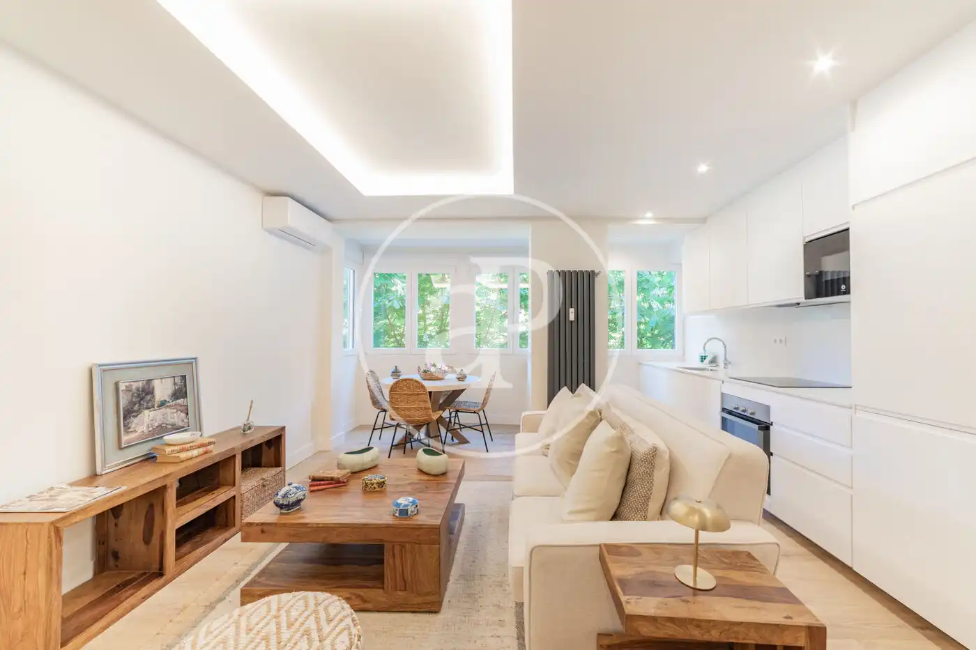 Living room of Flat for rent in Madrid  with Air Conditioner, Heating and Furnished