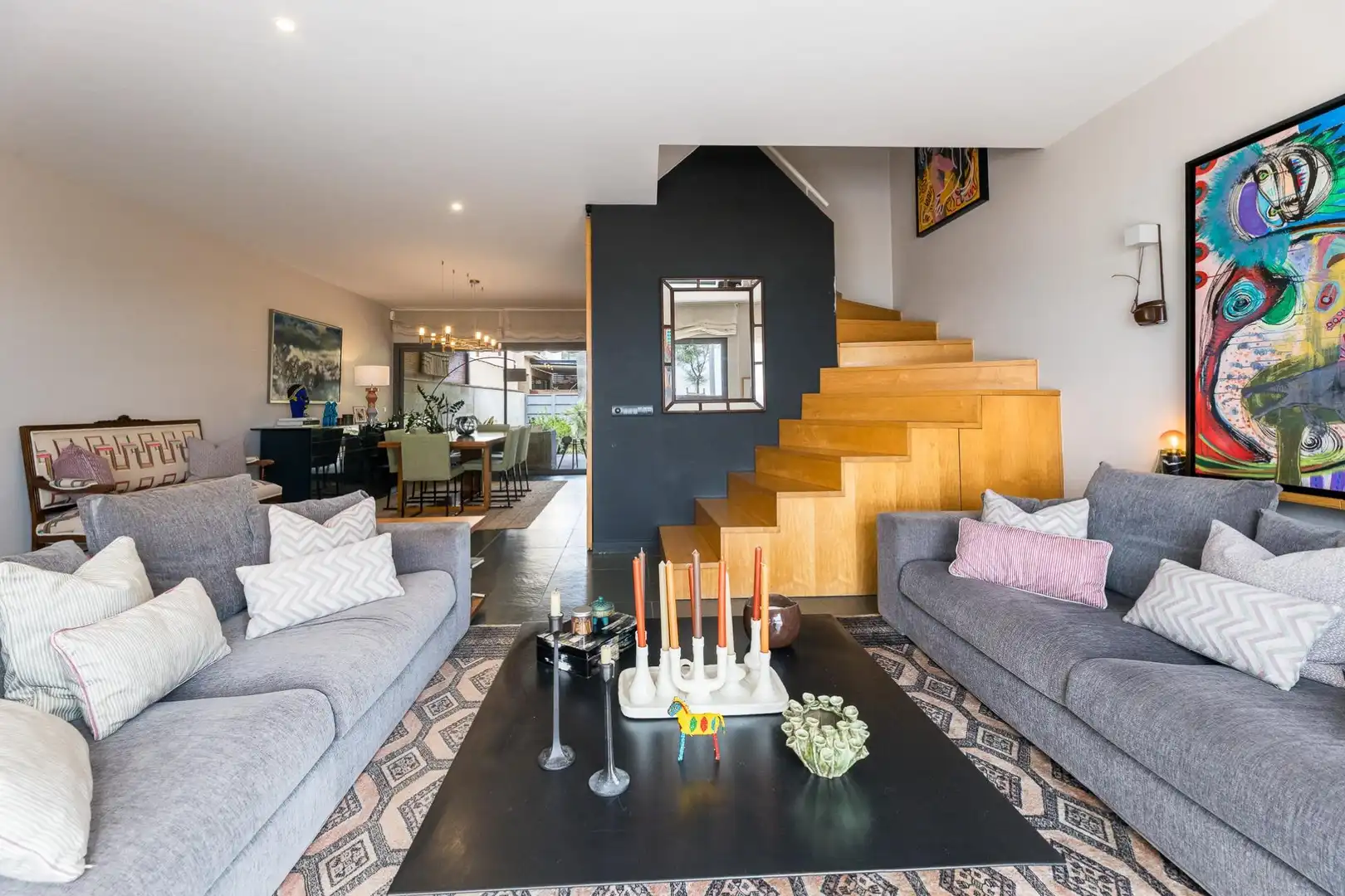 Sala de estar de Casa adosada de alquiler en  Palma de Mallorca con Aire acondicionado, Jardín privado y Terraza
