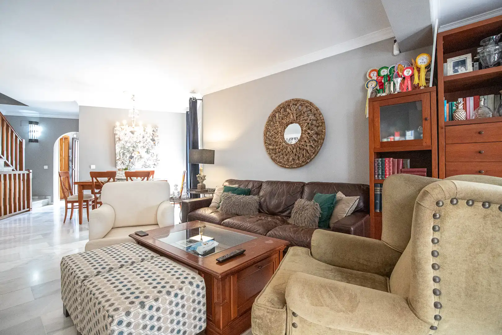 Sala de estar de Casa adosada de alquiler en Estepona con Terraza, Piscina y Amueblado