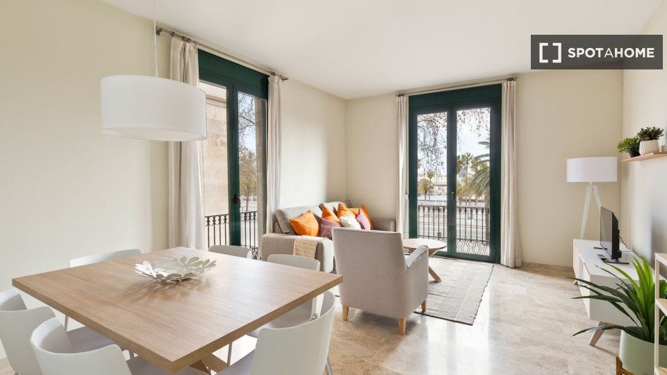 Sala d'estar de Pis de lloguer en  Barcelona Capital amb Aire condicionat, Calefacció i Moblat