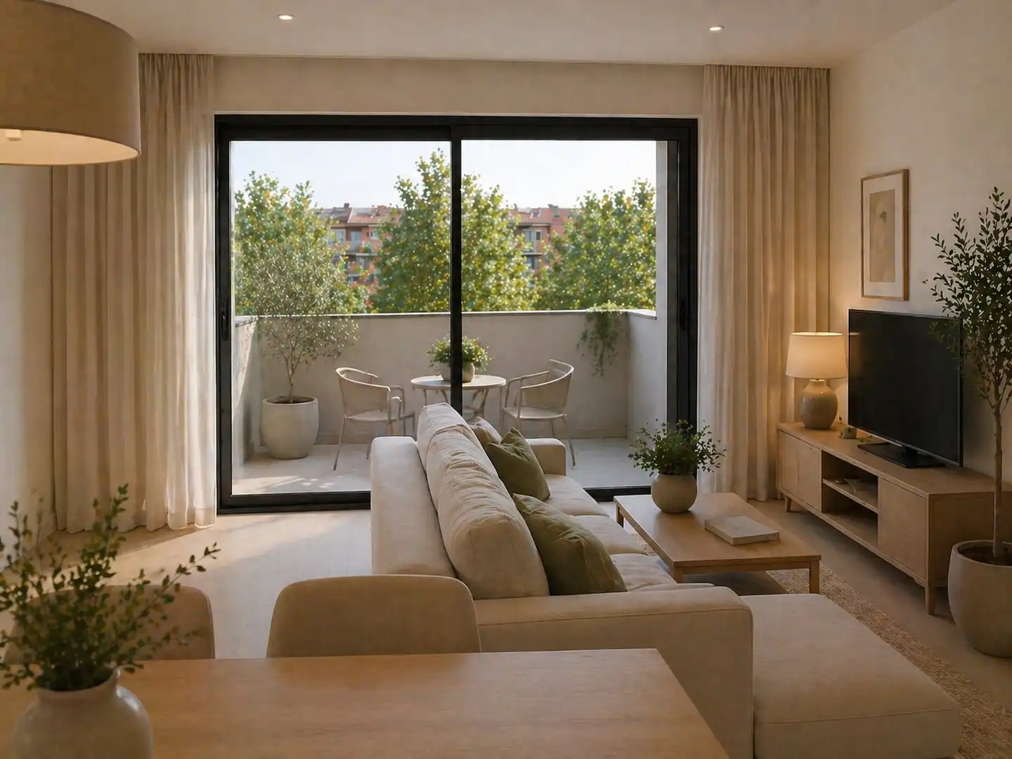 Wohnzimmer von Wohnung zum Verkauf in Madrid mit Klimaanlage, Heizung und Terrasse