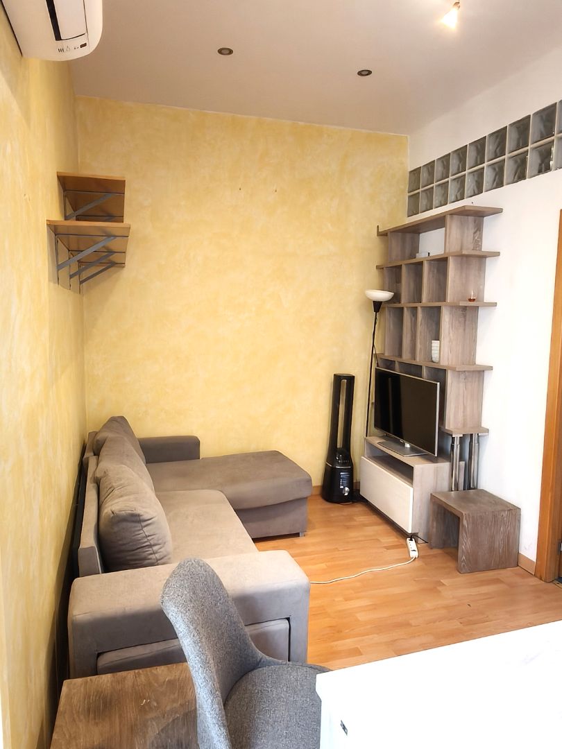 Living room of Flat for sale in  Barcelona Capital  with Air Conditioner, Furnished and Washing machine