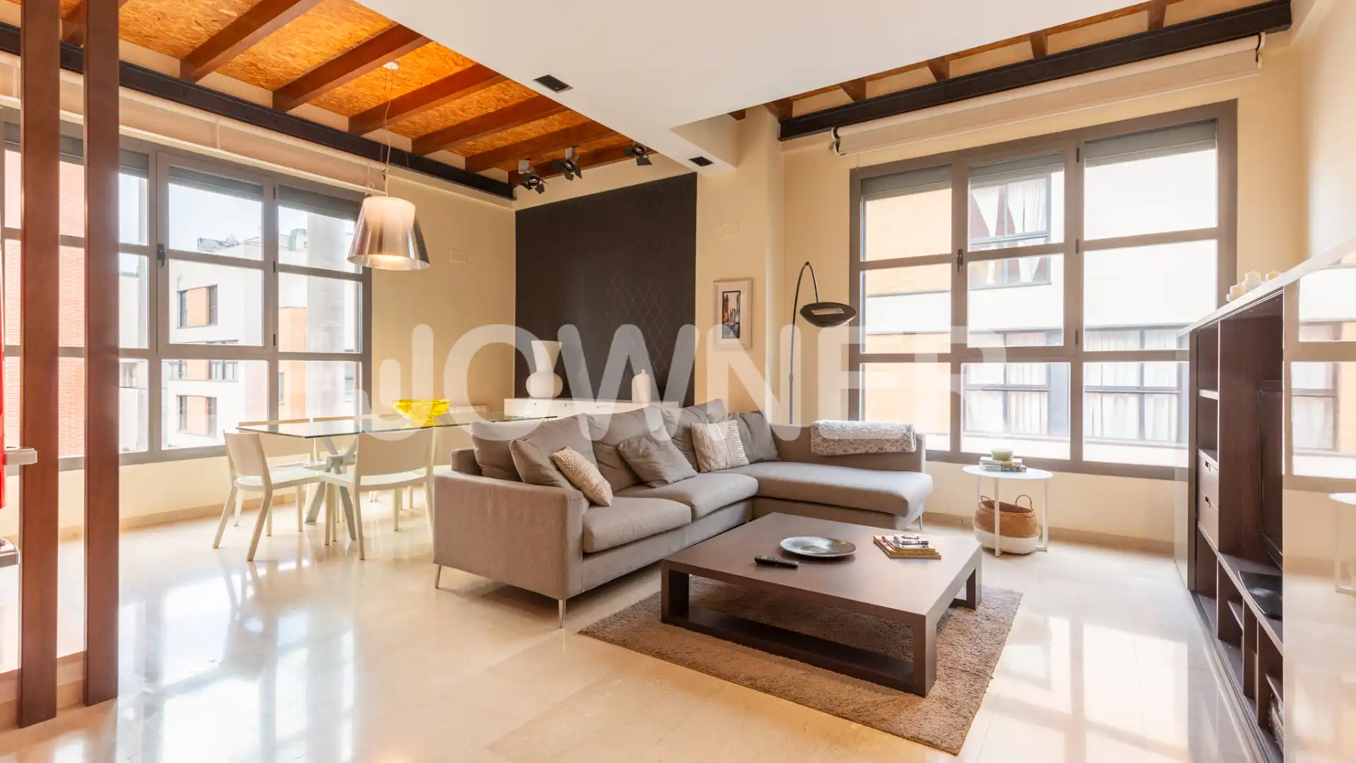 Living room of Attic for sale in  Madrid Capital  with Air Conditioner, Parquet flooring and Terrace