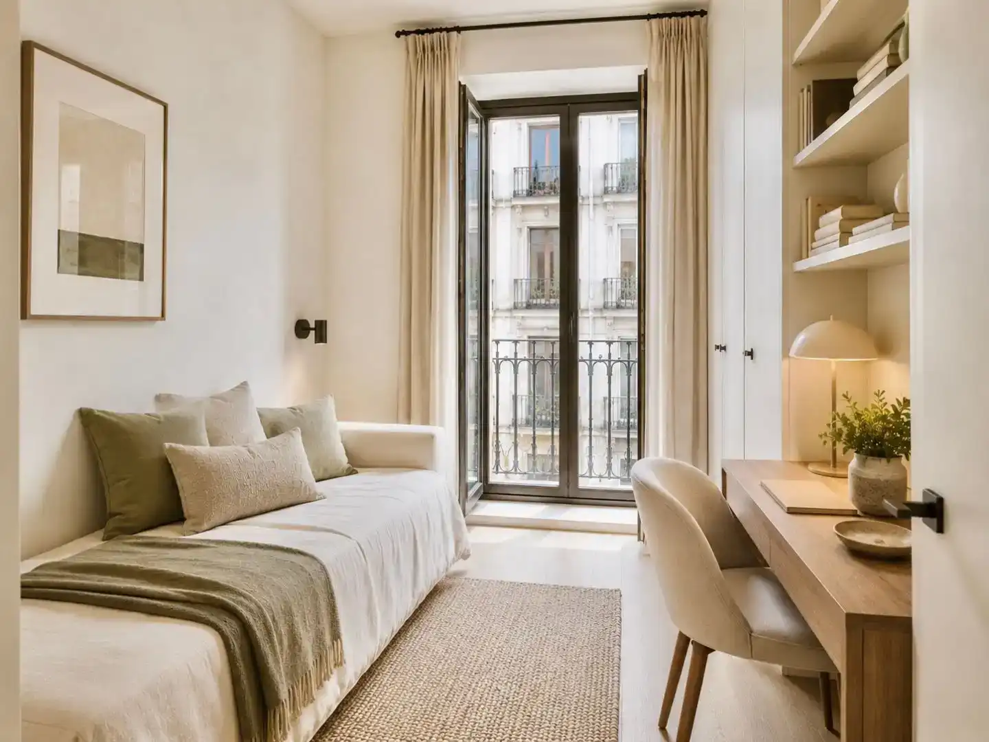 Schlafzimmer von Wohnung zum Verkauf in  Madrid Capital mit Klimaanlage und Balkon