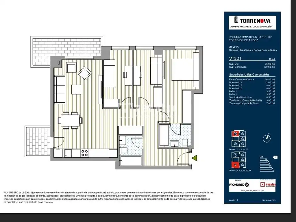 Piso en venta en Torrejón de Ardoz con Calefacción, Terraza y Trastero