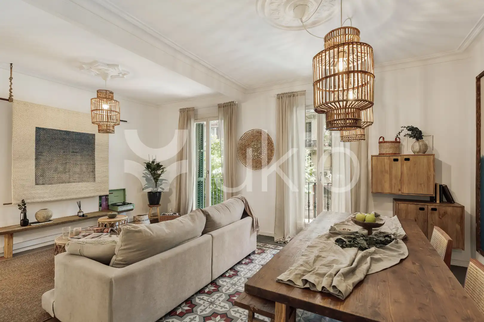 Sala de estar de Apartamento de alquiler en Barcelona con Calefacción, Amueblado y Horno
