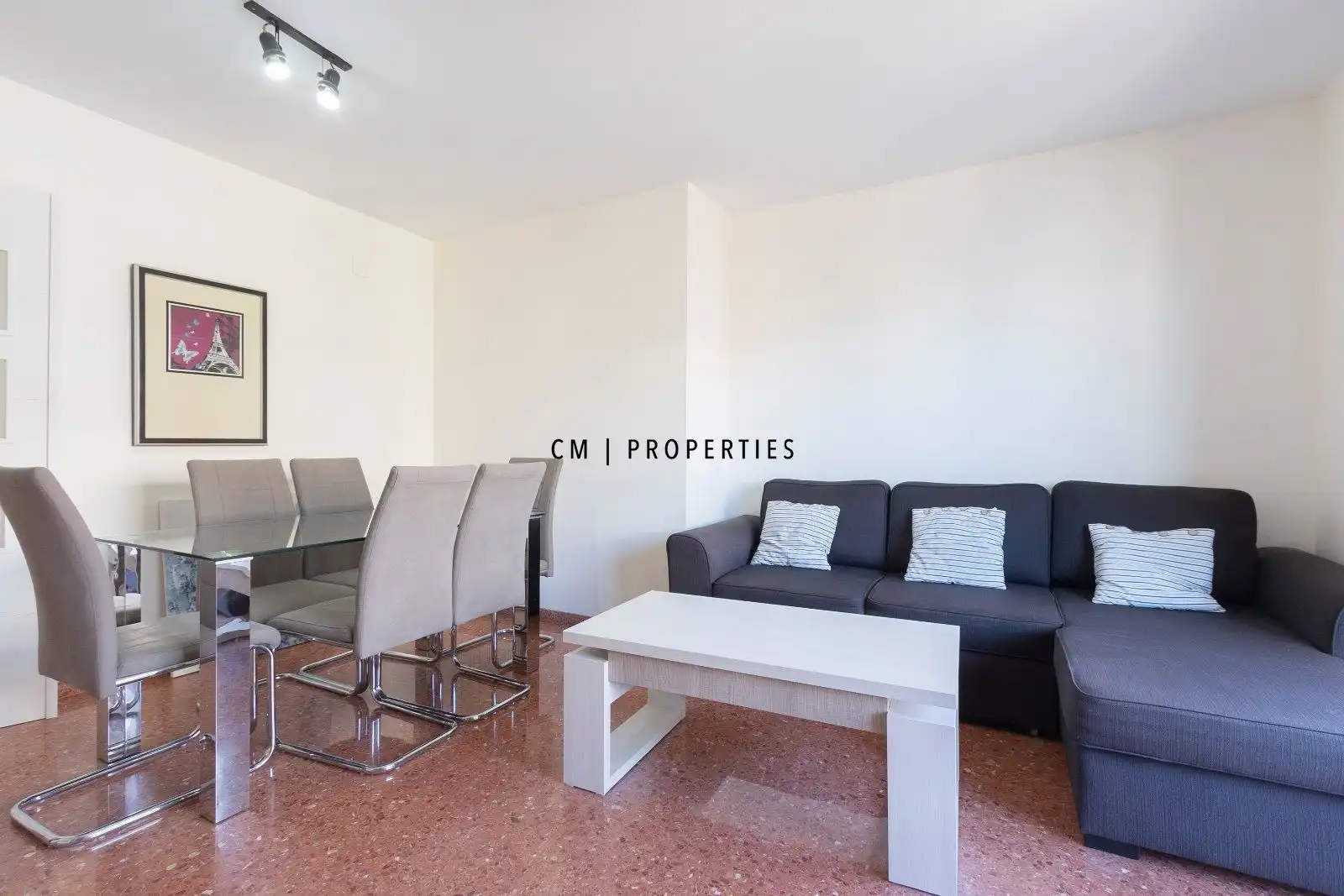 Wohnzimmer von Wohnung zur Miete in Valencia mit Klimaanlage, Heizung und Terrasse
