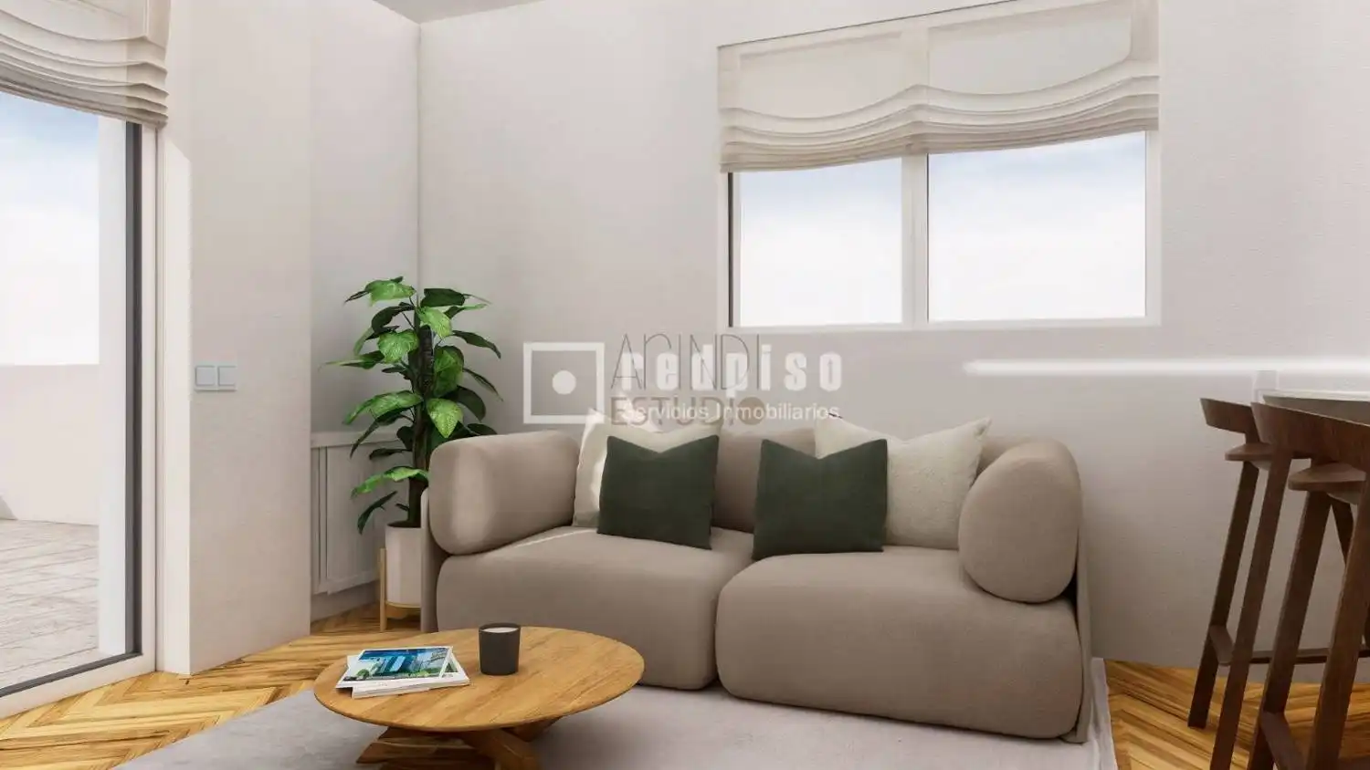 Wohnzimmer von Dachboden zum Verkauf in Madrid mit Klimaanlage, Heizung und Parkett
