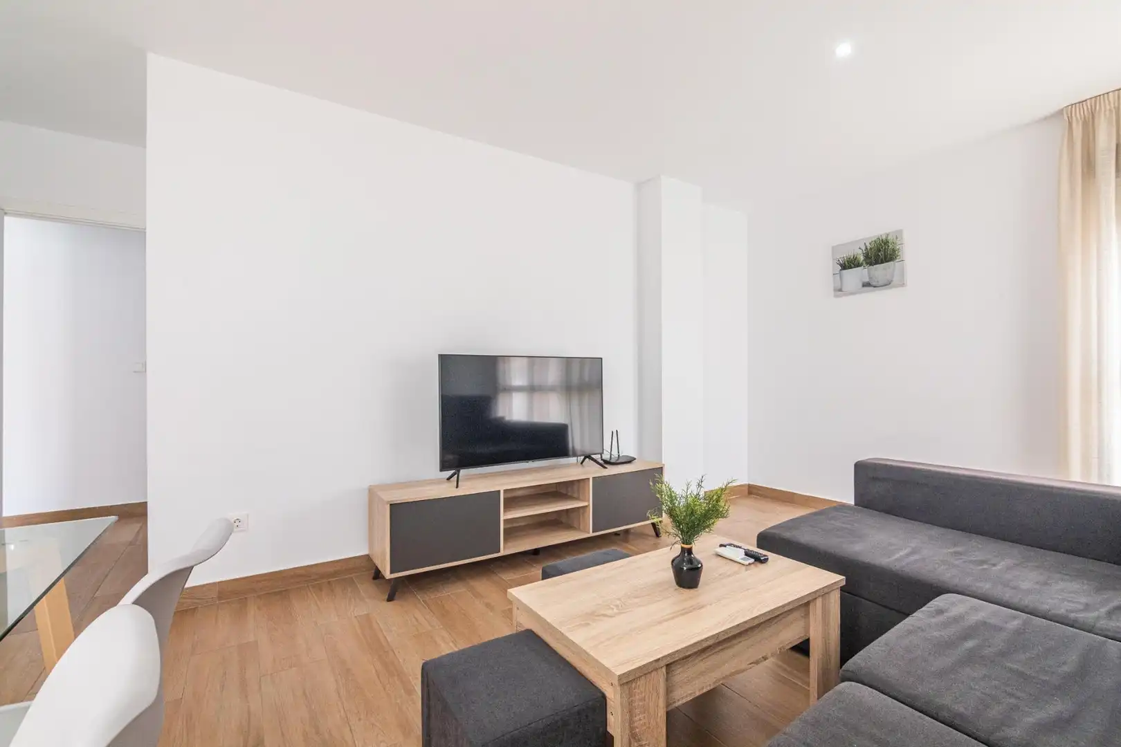 Living room of Flat for sale in Elche / Elx  with Air Conditioner, Terrace and Furnished