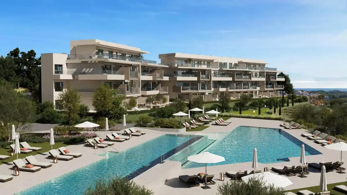Piscina de Apartamento en venta en Mijas con Aire acondicionado, Terraza y Piscina comunitaria