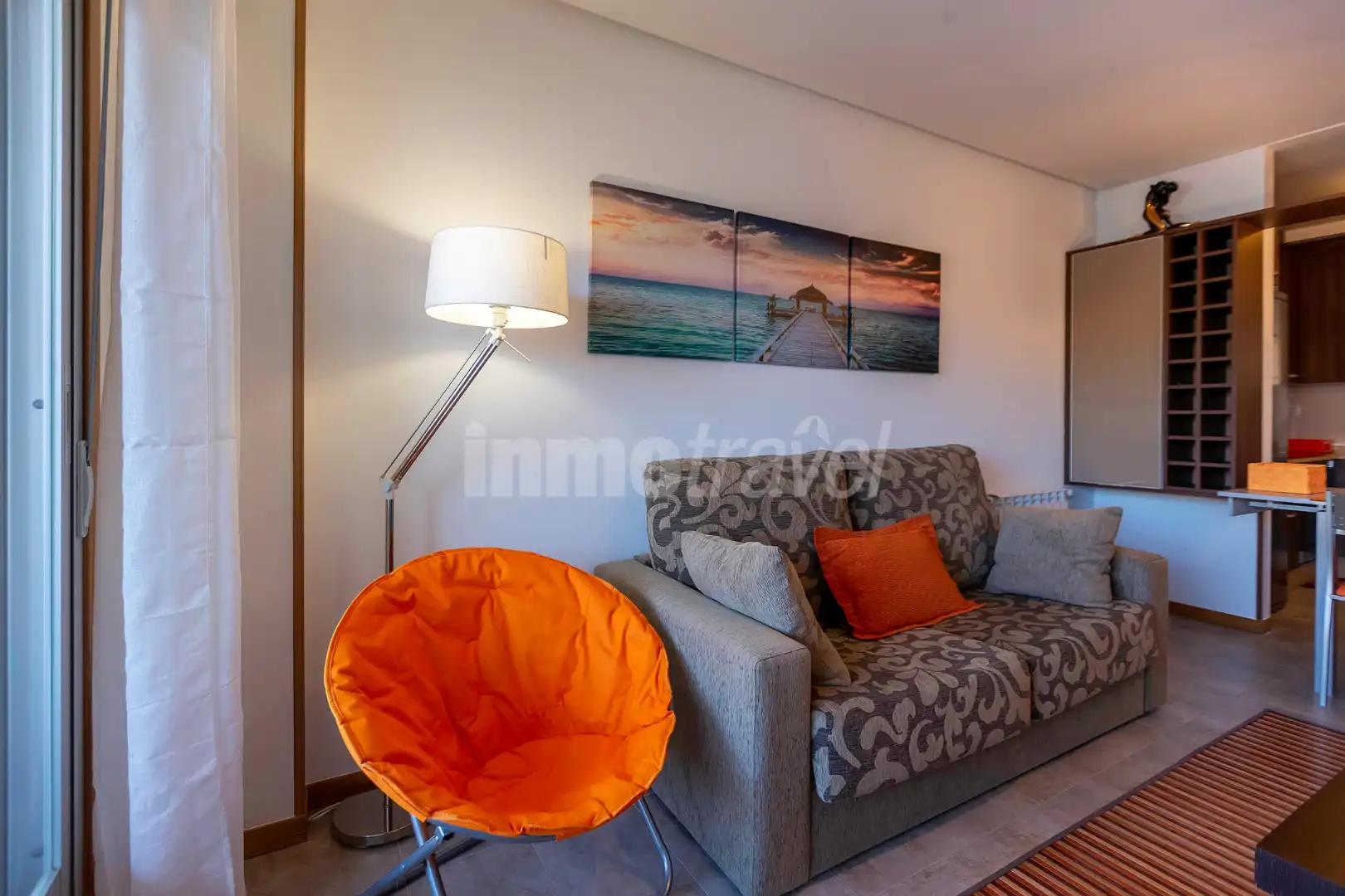 Sala de estar de Apartamento de alquiler en Sanxenxo con Terraza, Amueblado y Horno