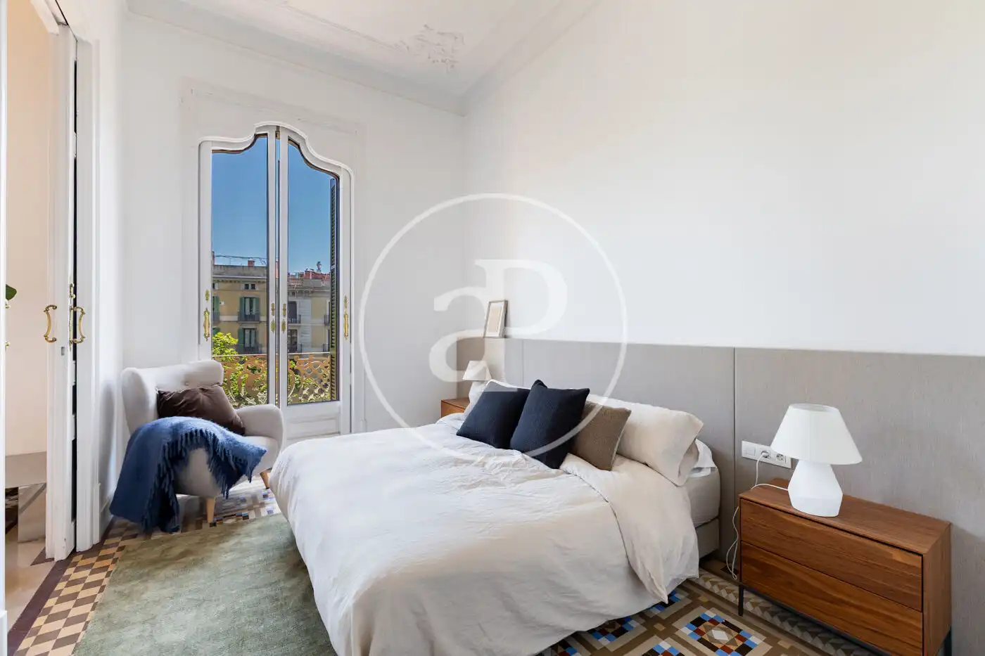 Schlafzimmer von Wohnung zur Miete in Barcelona mit Klimaanlage, Heizung und Möbliert