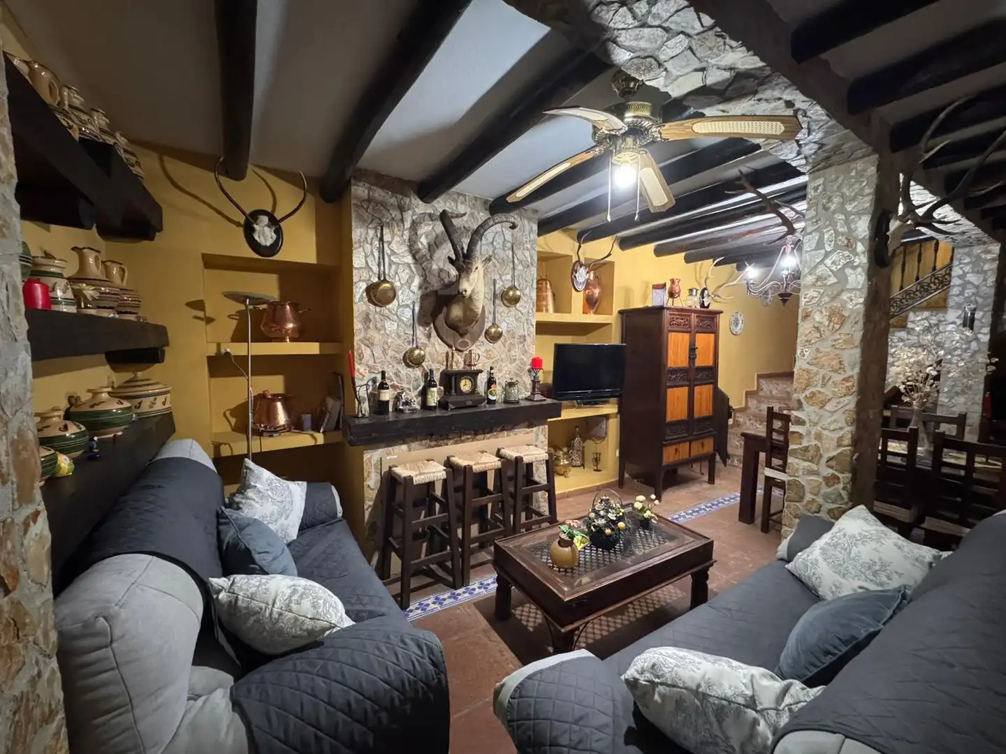 Sala de estar de Finca rústica en venta en Villanueva del Trabuco con Jardín privado, Trastero y Piscina