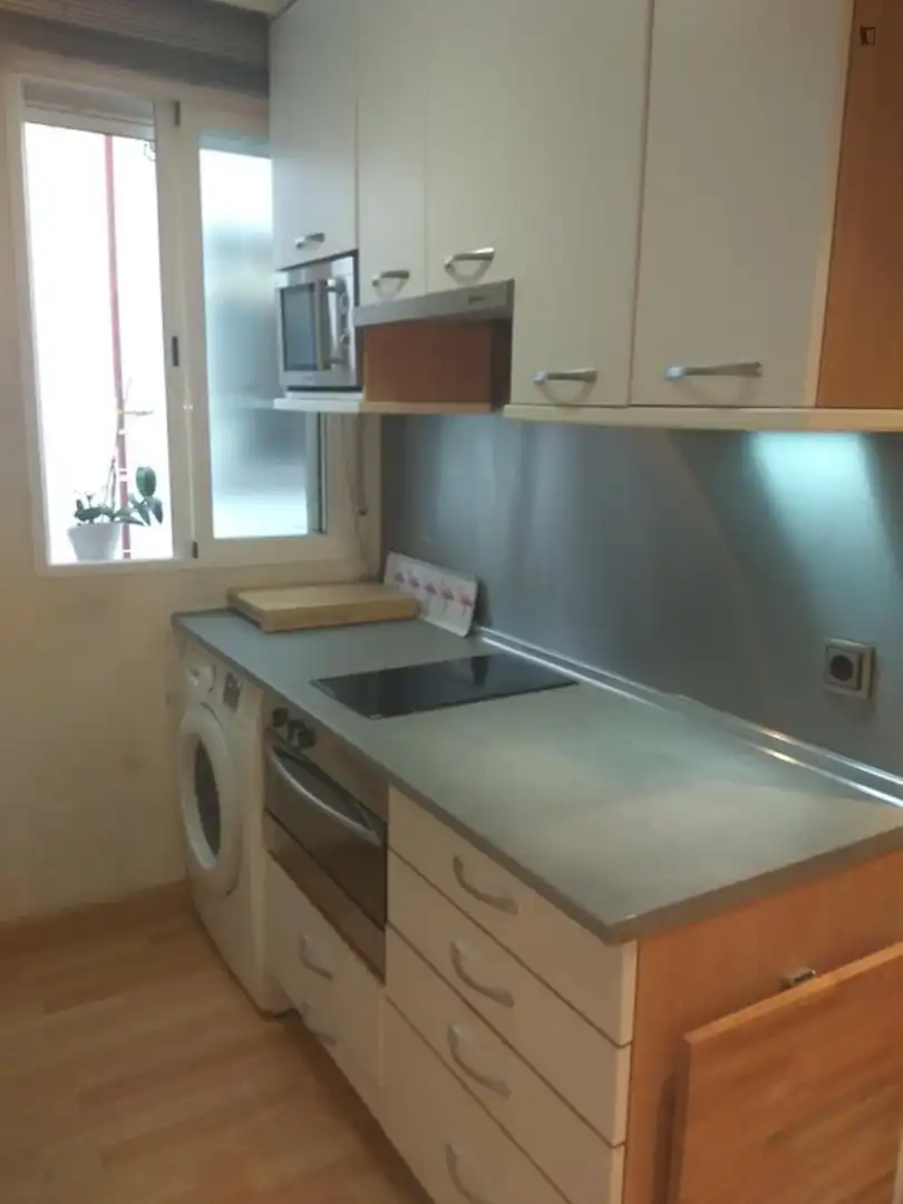 Cocina de Apartamento de alquiler en Madrid con Aire acondicionado, Amueblado y Lavadora