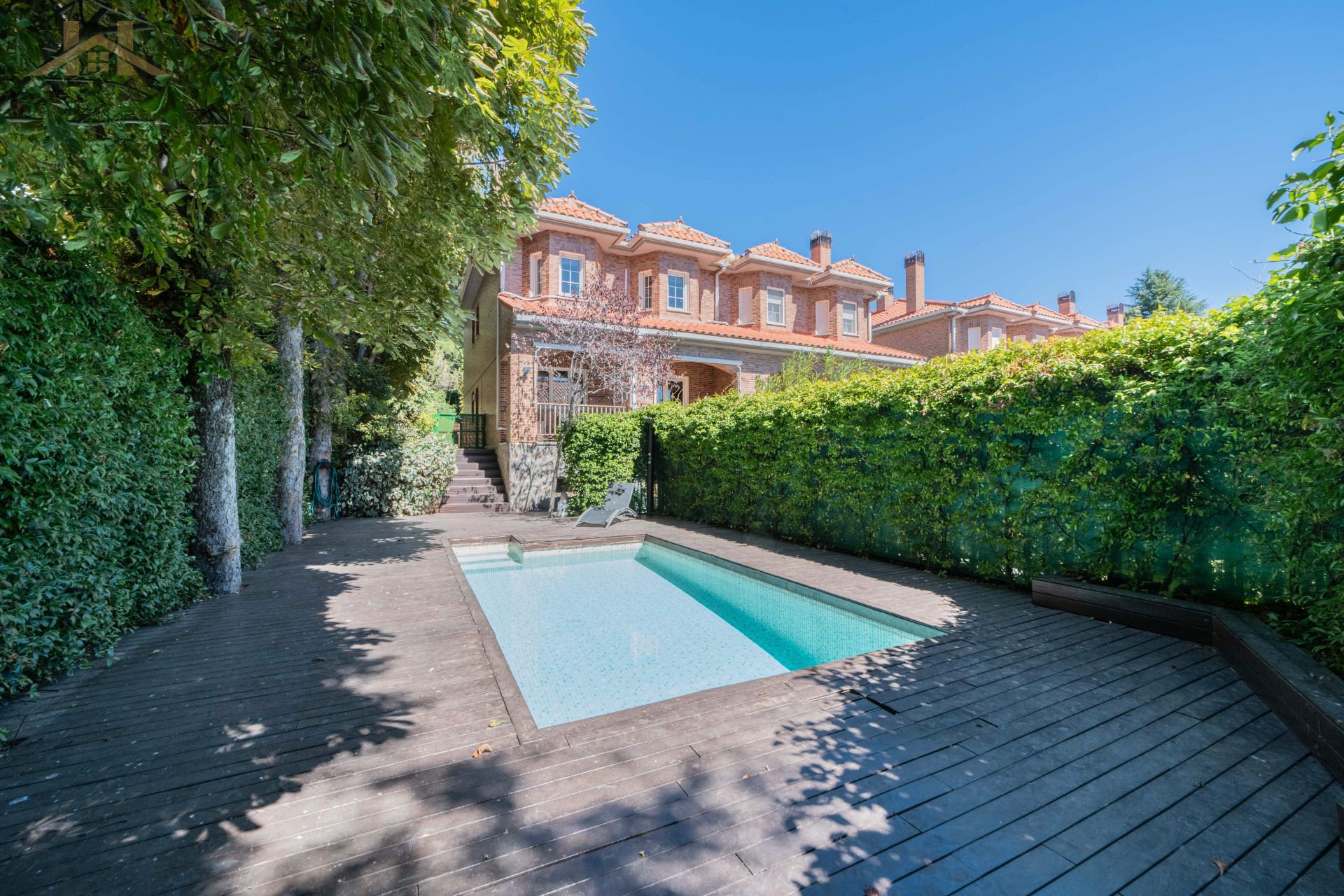Swimming pool of Single-family semi-detached for sale in Collado Mediano  with Air Conditioner, Heating and Private garden