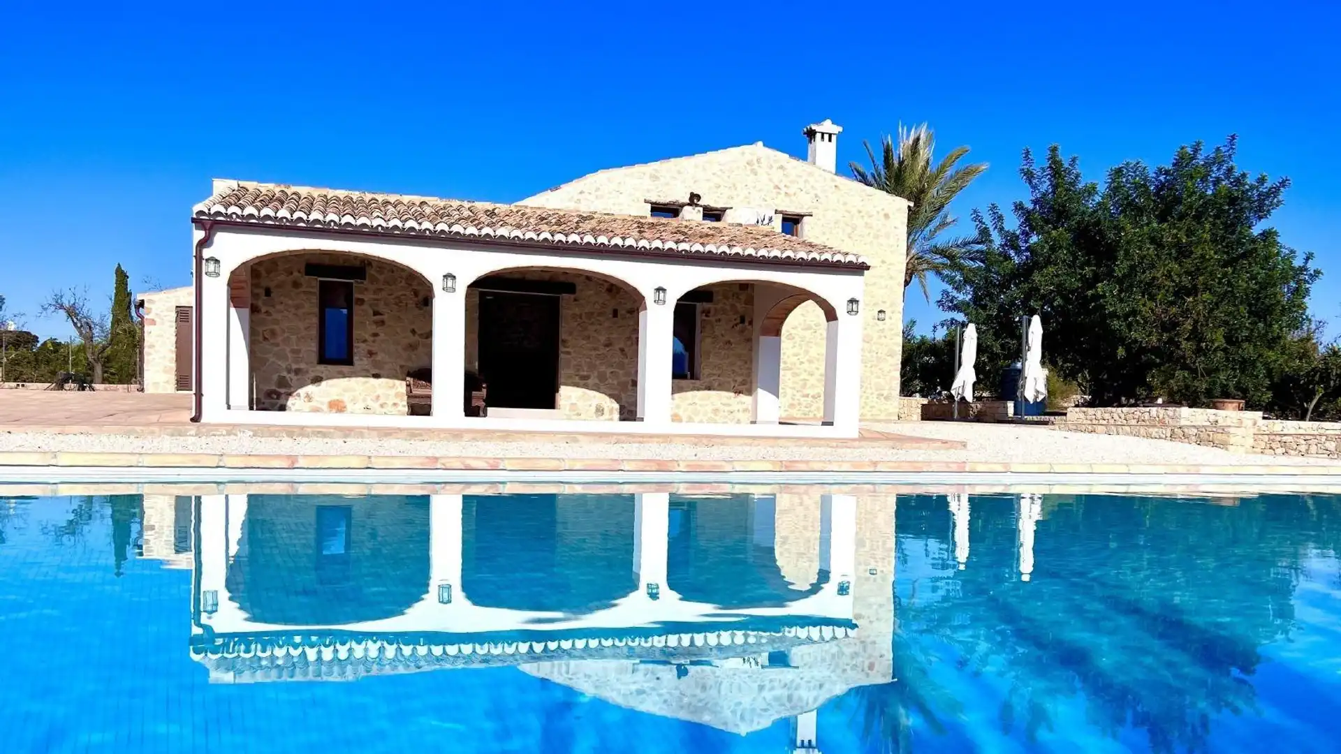 Piscina de Casa o chalet de alquiler en Dénia con Aire acondicionado, Jardín privado y Terraza