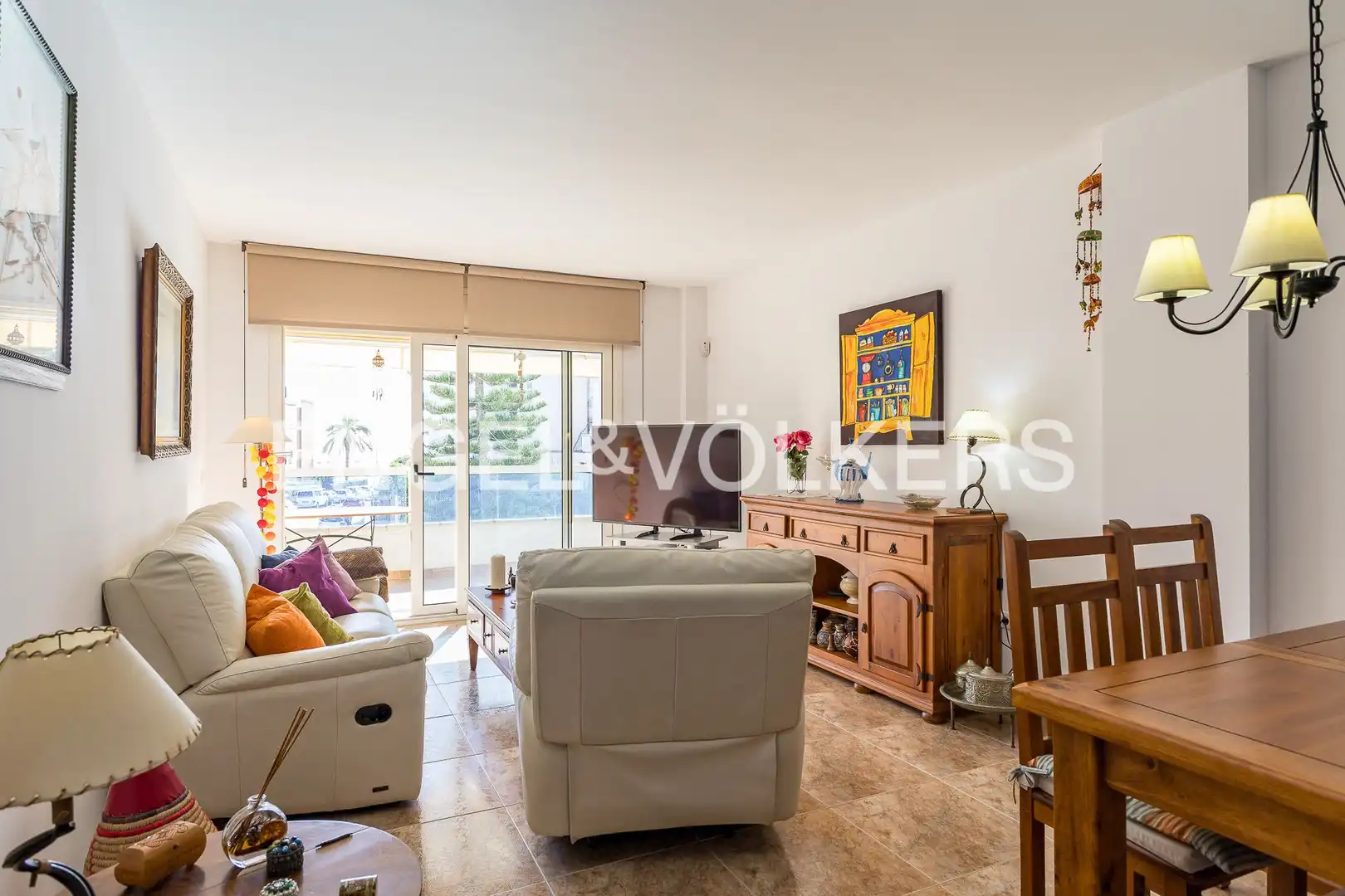 Living room of Flat for sale in Vilanova i la Geltrú  with Air Conditioner, Heating and Terrace