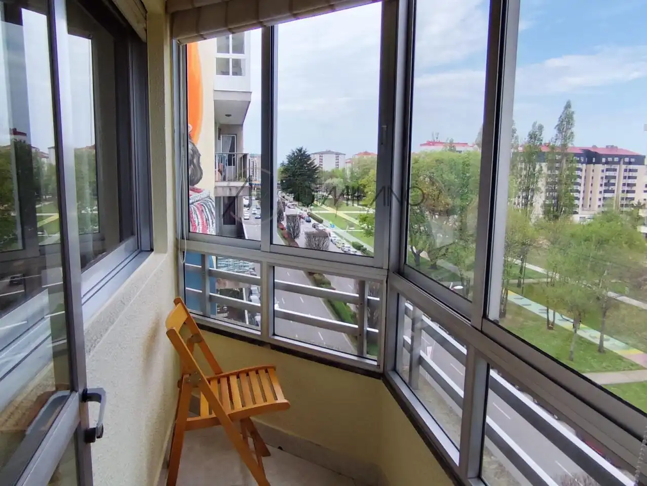Terraza de Piso de alquiler en Vigo  con Calefacción, Parquet y Amueblado