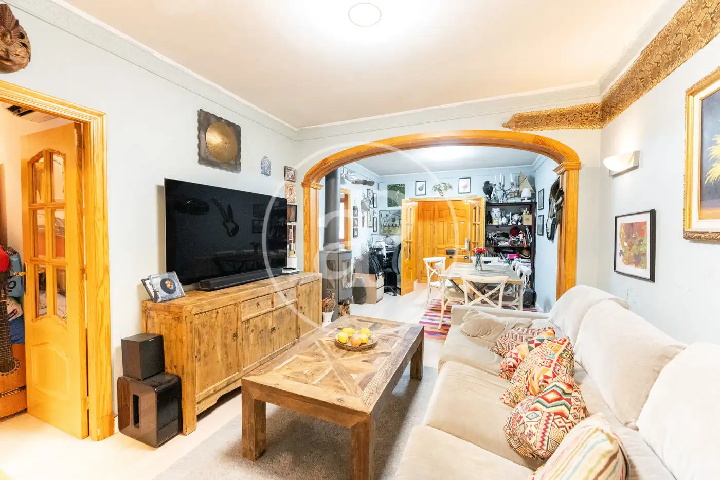 Sala d'estar de Casa adosada en venda en  Palma de Mallorca amb Moblat