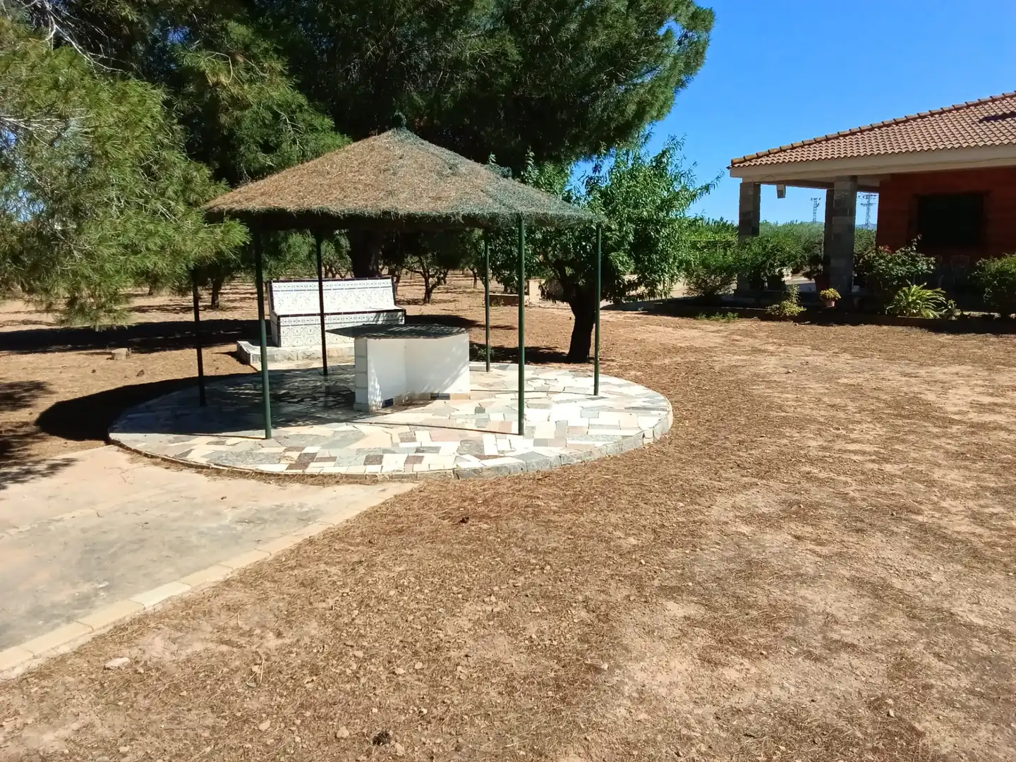 Terraza de Finca rústica en venta en Fuente Álamo de Murcia con Aire acondicionado, Jardín privado y Amueblado