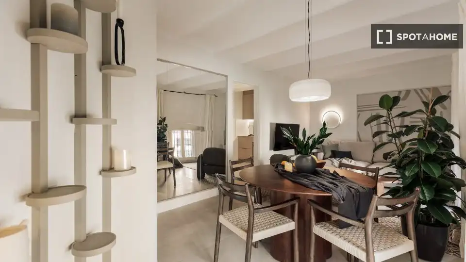 Esszimmer von Wohnung zur Miete in Barcelona mit Klimaanlage, Heizung und Möbliert