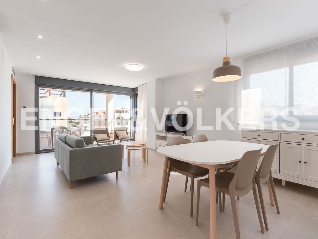 Sala de estar de Apartamento de alquiler en Daimús con Aire acondicionado, Calefacción y Terraza