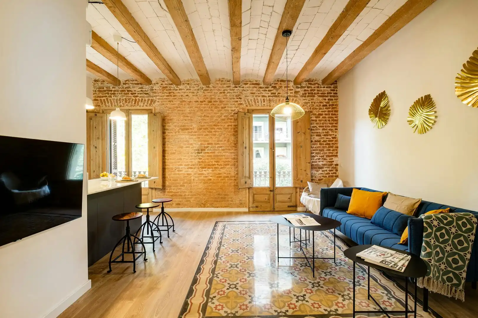 Wohnzimmer von Wohnung zur untervermieten in Barcelona mit Klimaanlage, Heizung und Möbliert