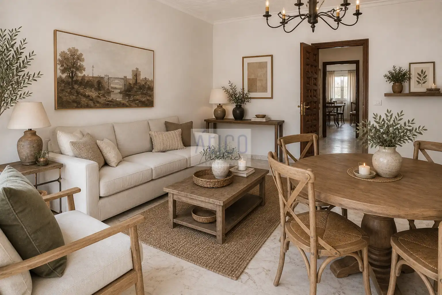 Sala d'estar de Casa adosada en venda en Cózar amb Aire condicionat i Terrassa