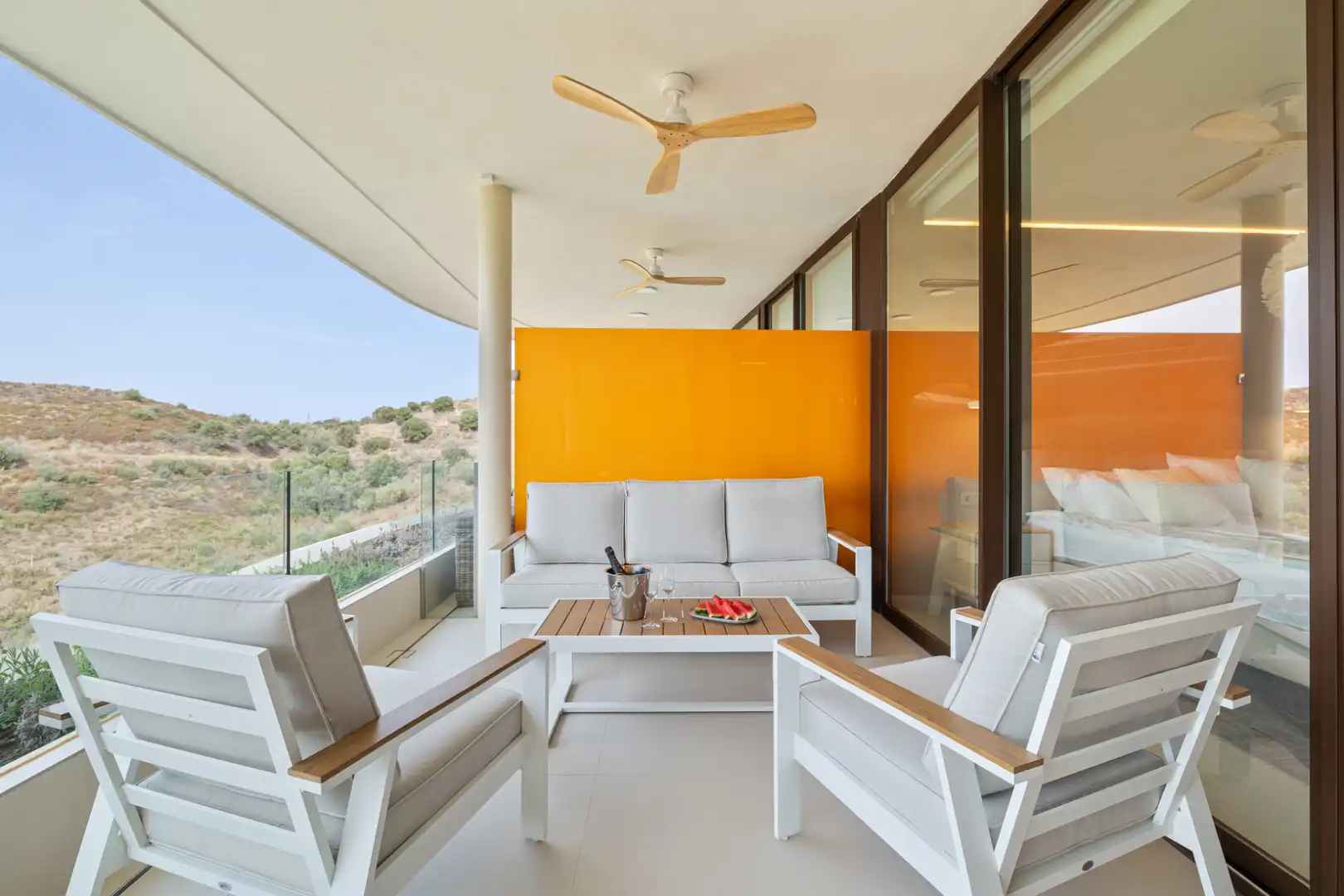 Terrasse von Wohnungen zur Miete in Fuengirola mit Klimaanlage, Terrasse und Möbliert