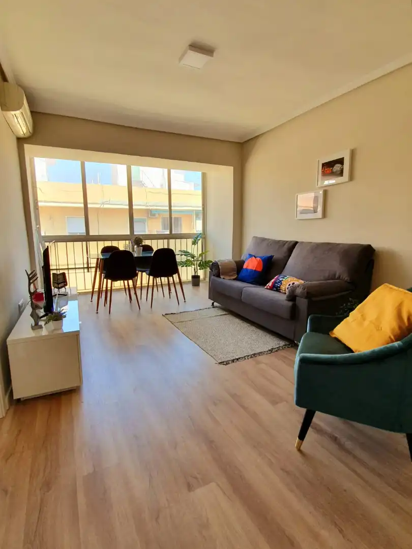 Sala de estar de Piso de alquiler en Valencia con Aire acondicionado, Parquet y Amueblado