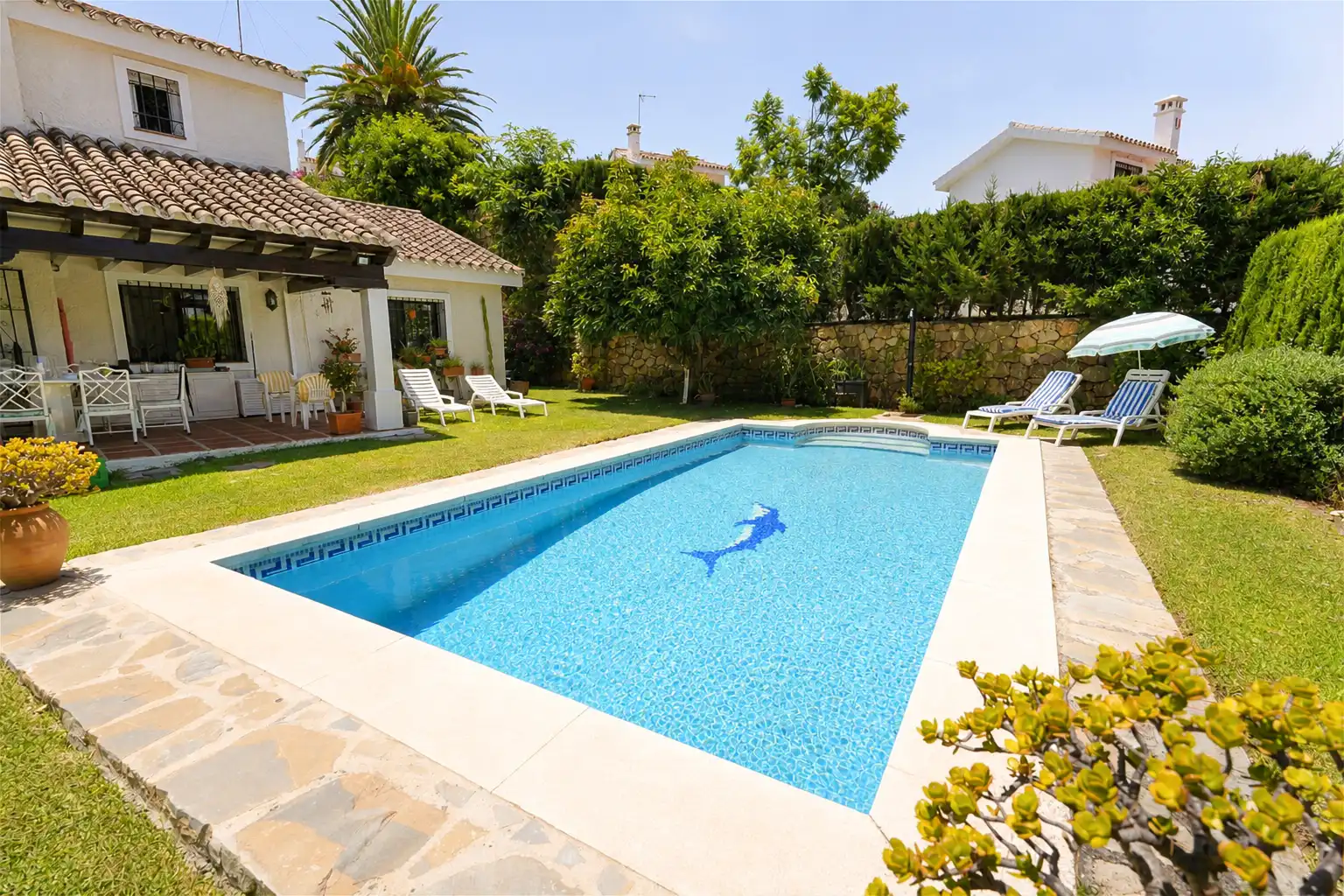 Piscina de Casa o xalet en venda en Mijas amb Aire condicionat, Jardí privat i Terrassa