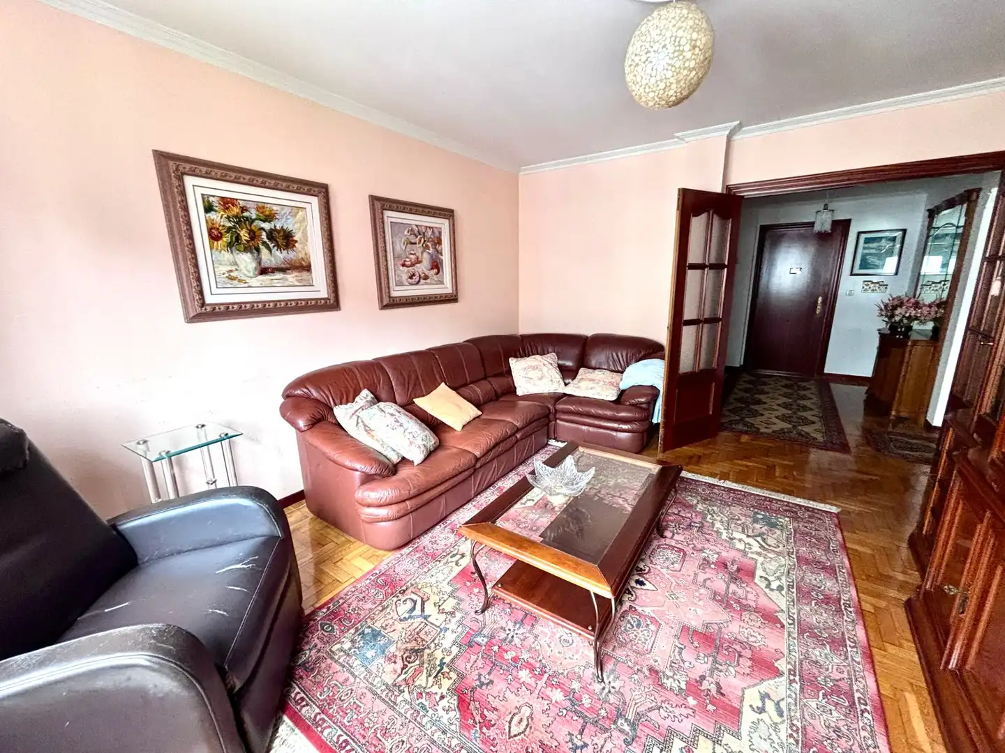 Sala de estar de Piso en venta en Gijón  con Calefacción, Parquet y Terraza