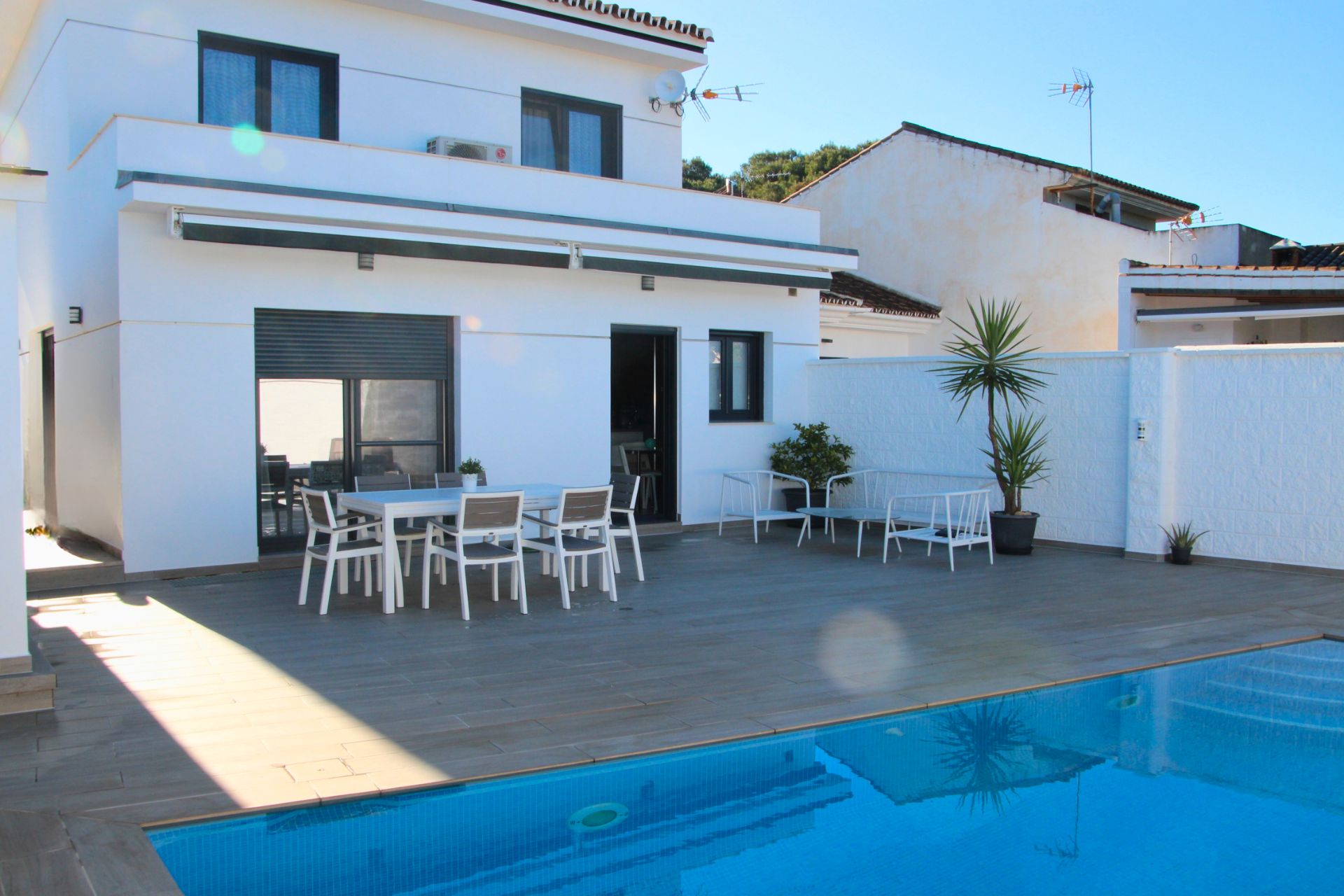 Swimming pool of House or chalet for sale in Pizarra  with Air Conditioner, Heating and Private garden
