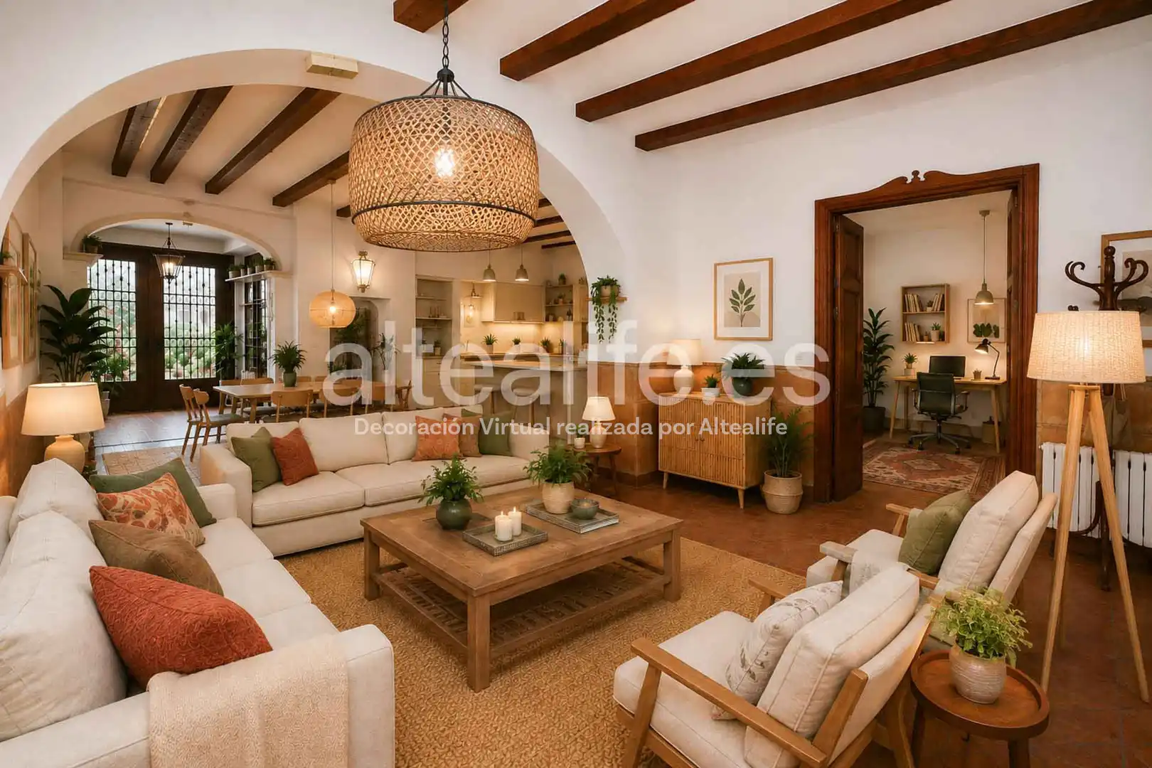 Wohnzimmer von Einfamilien-Reihenhaus zum Verkauf in Gandia mit Privatgarten, Terrasse und Abstellraum