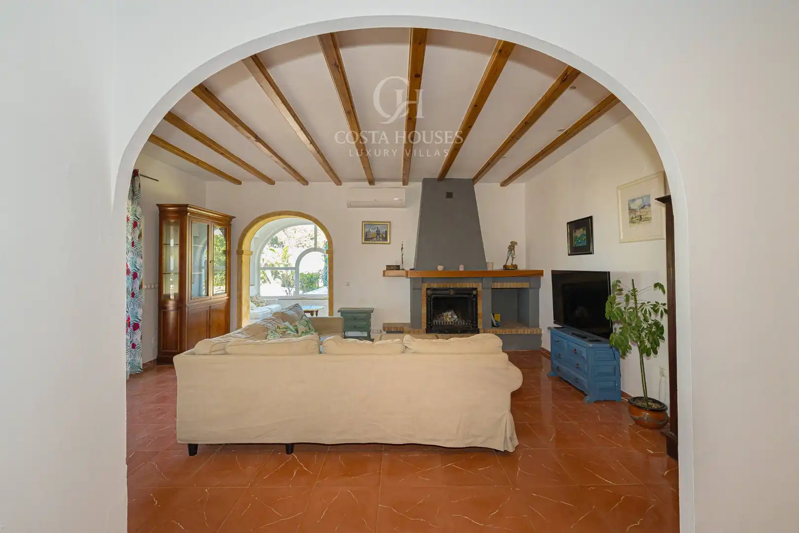 Sala de estar de Casa o chalet en venta en Moraira con Aire acondicionado, Calefacción y Jardín privado